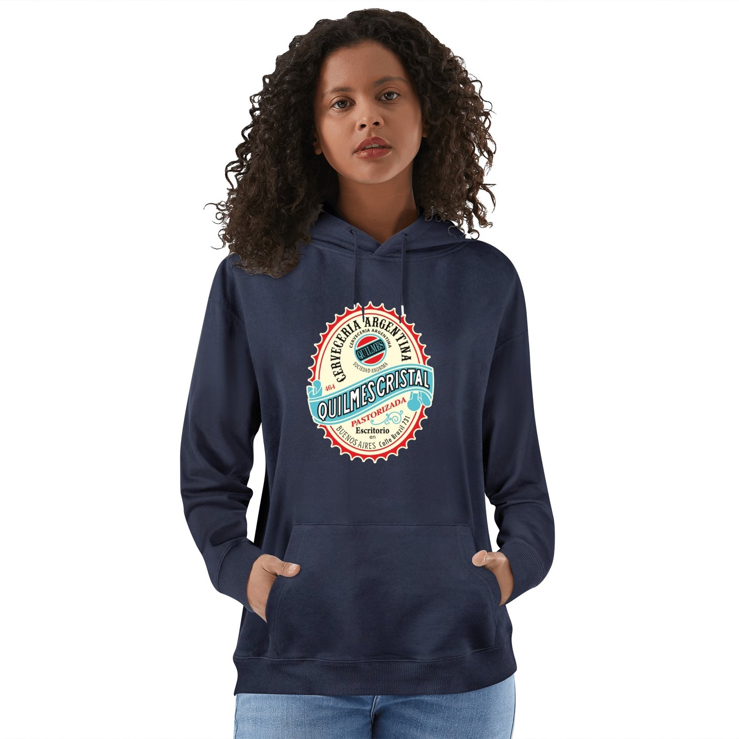 Cotton Hoodie Beer Quilmes logo