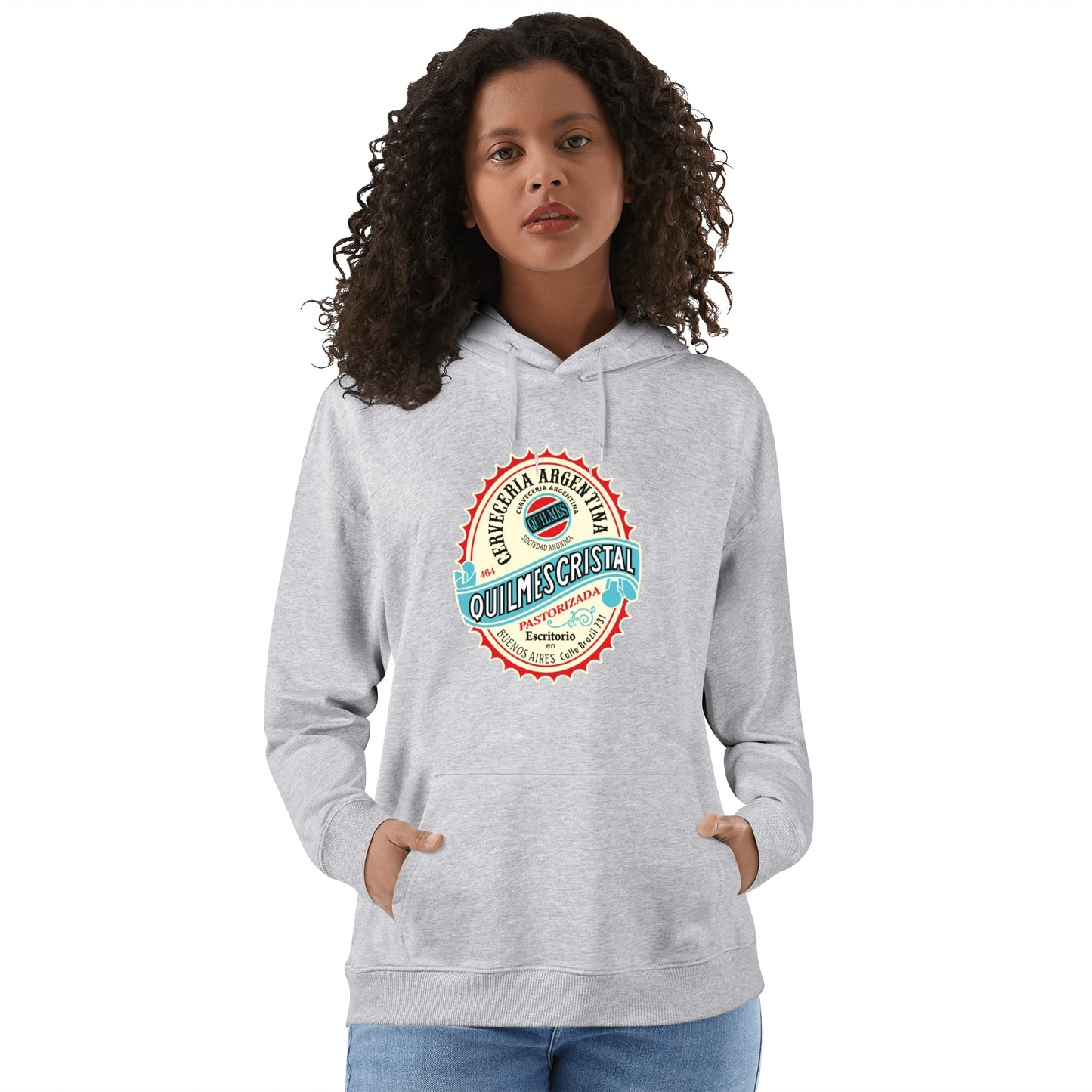 Cotton Hoodie Beer Quilmes logo