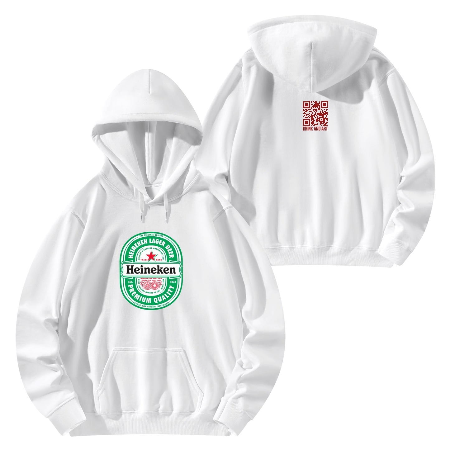 Cotton Hoodie Beer Heineken logo