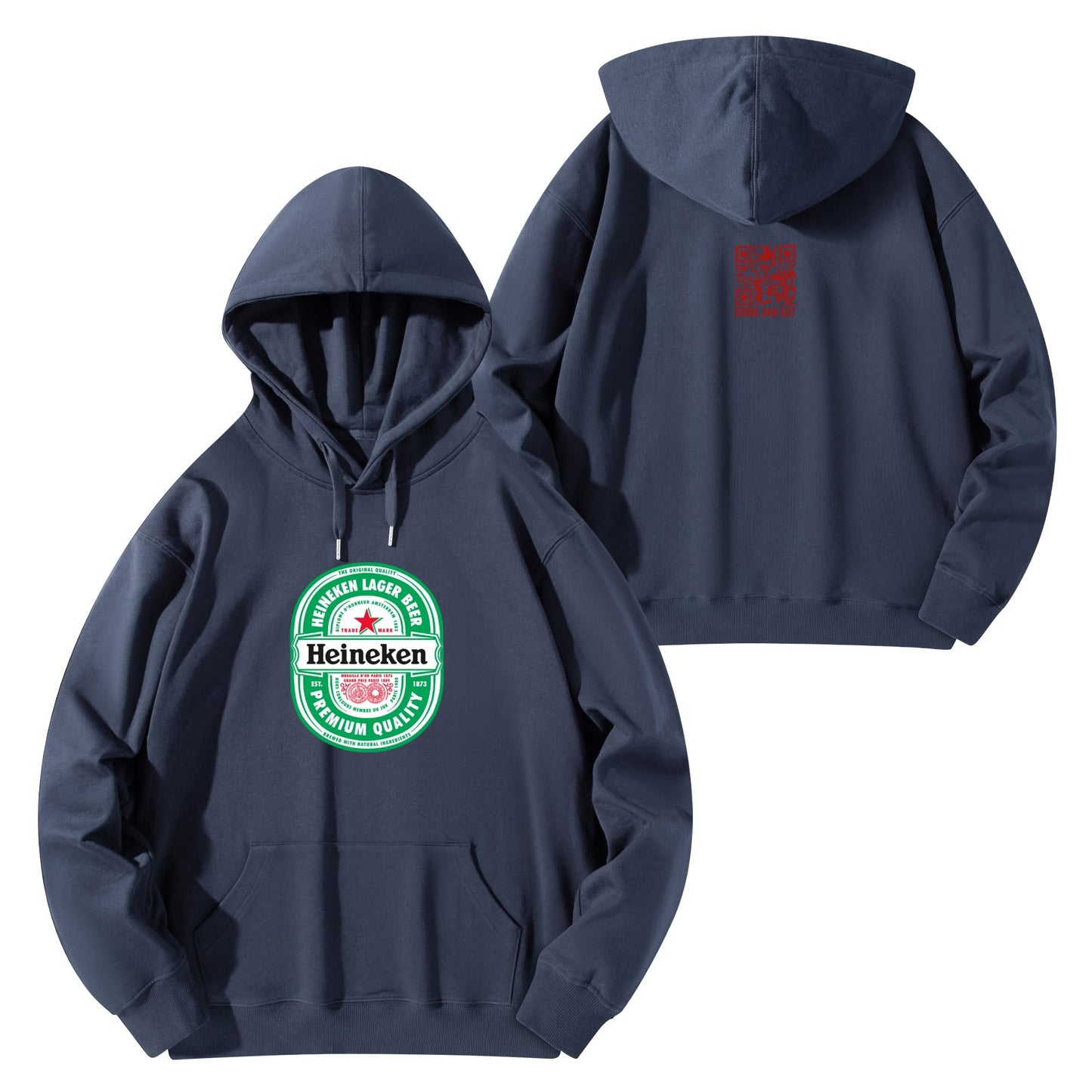 Cotton Hoodie Beer Heineken logo