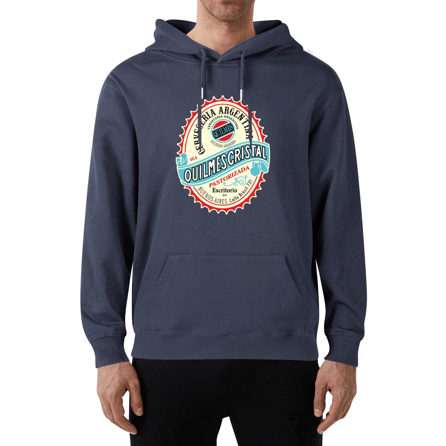 Cotton Hoodie Beer Quilmes logo