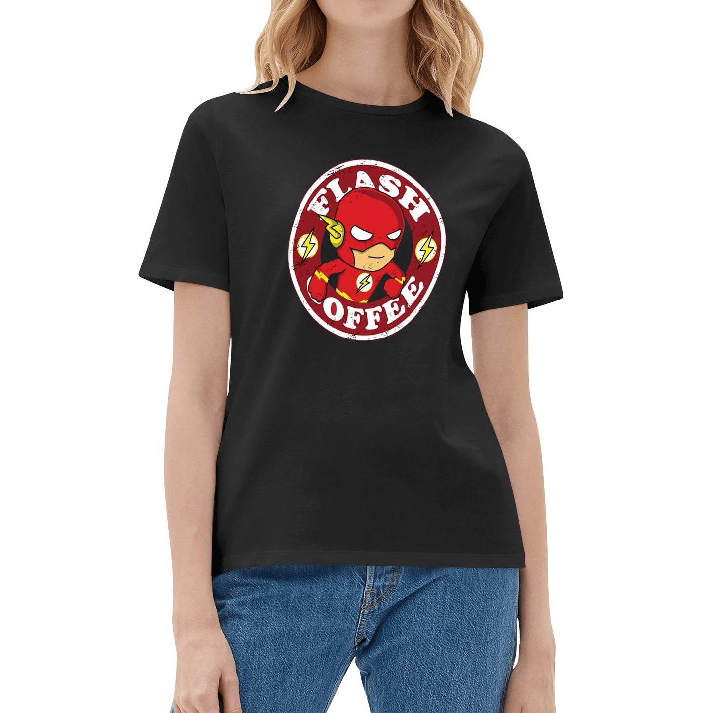 T-Shirt Flash Coffee – Superhero Caffeine Lovers