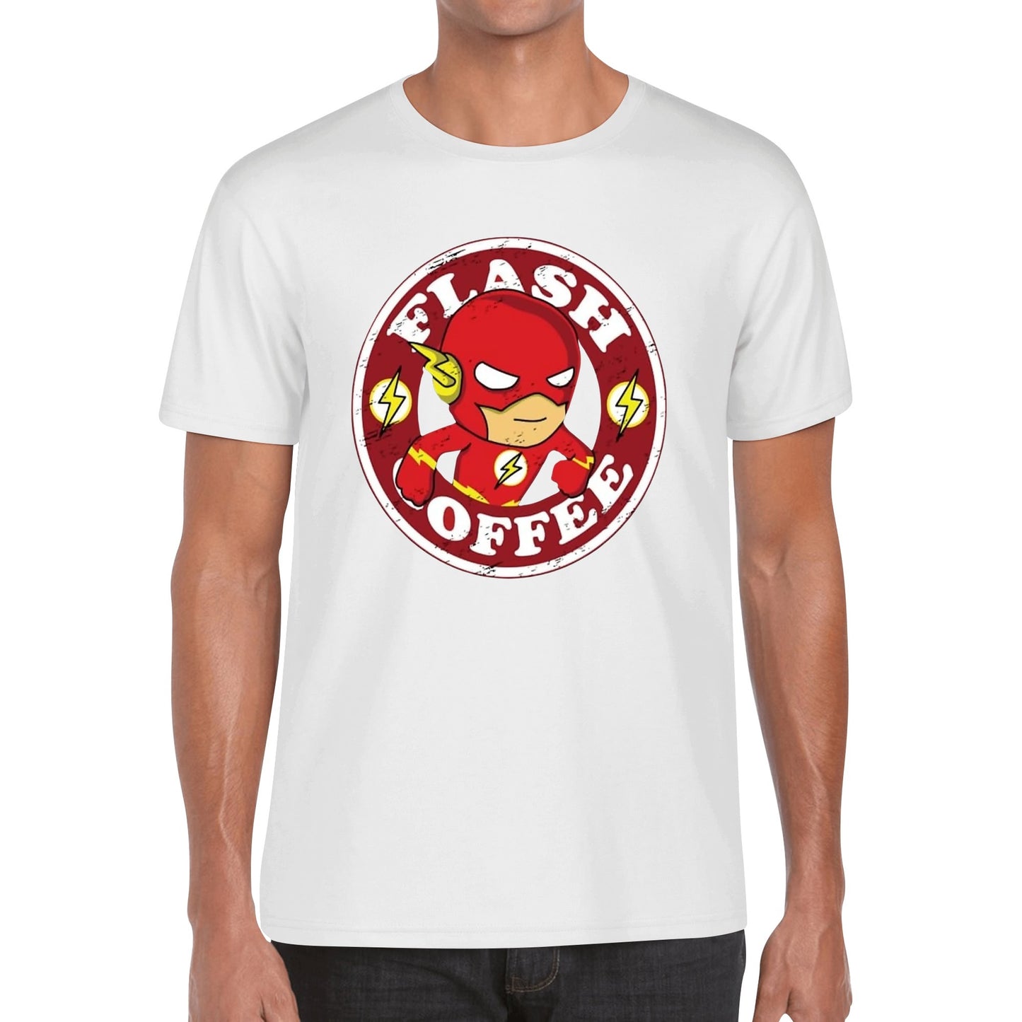 T-Shirt Flash Coffee – Superhero Caffeine Lovers