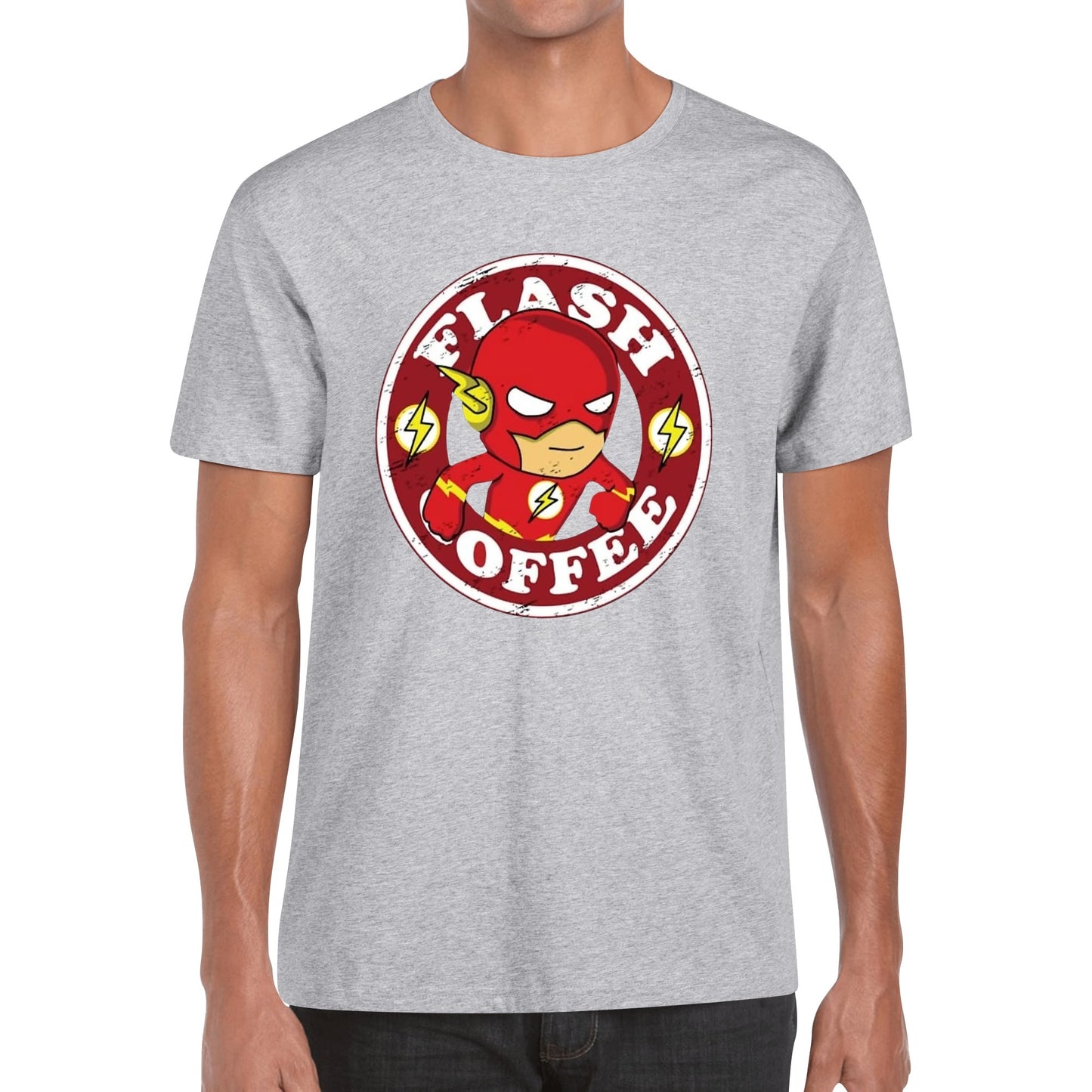 T-Shirt Flash Coffee – Superhero Caffeine Lovers