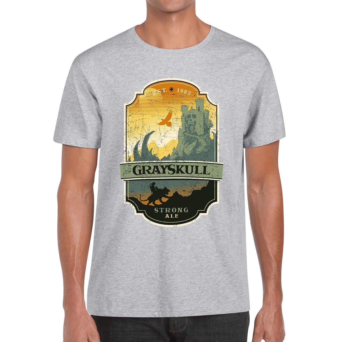 T-Shirt Grayskull Strong Ale – Vintage Fantasy Style