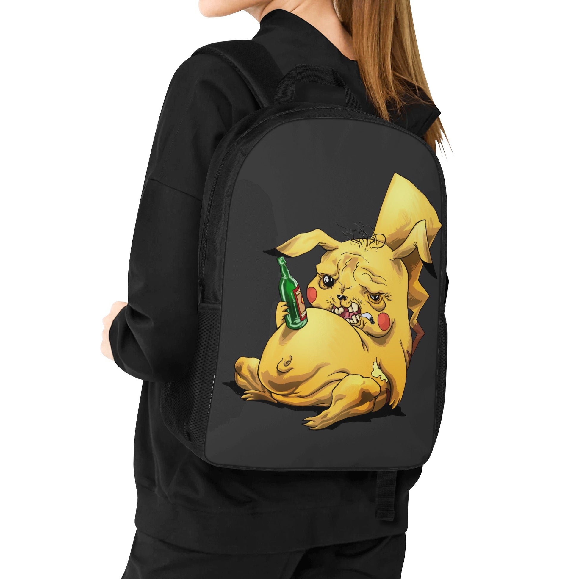 Backpack Laptop Drunk Pikachu DrinkandArt