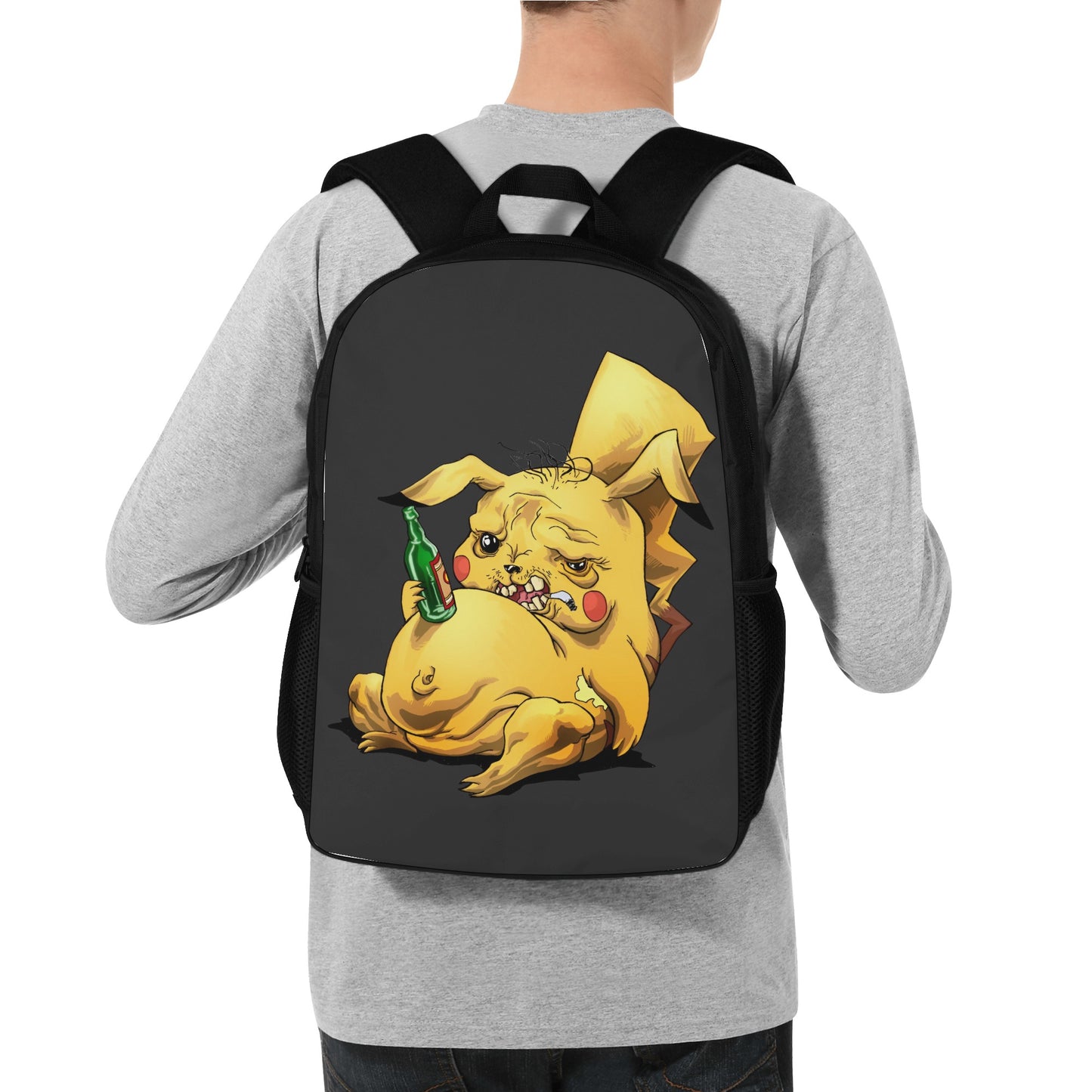 Backpack Laptop Drunk Pikachu DrinkandArt