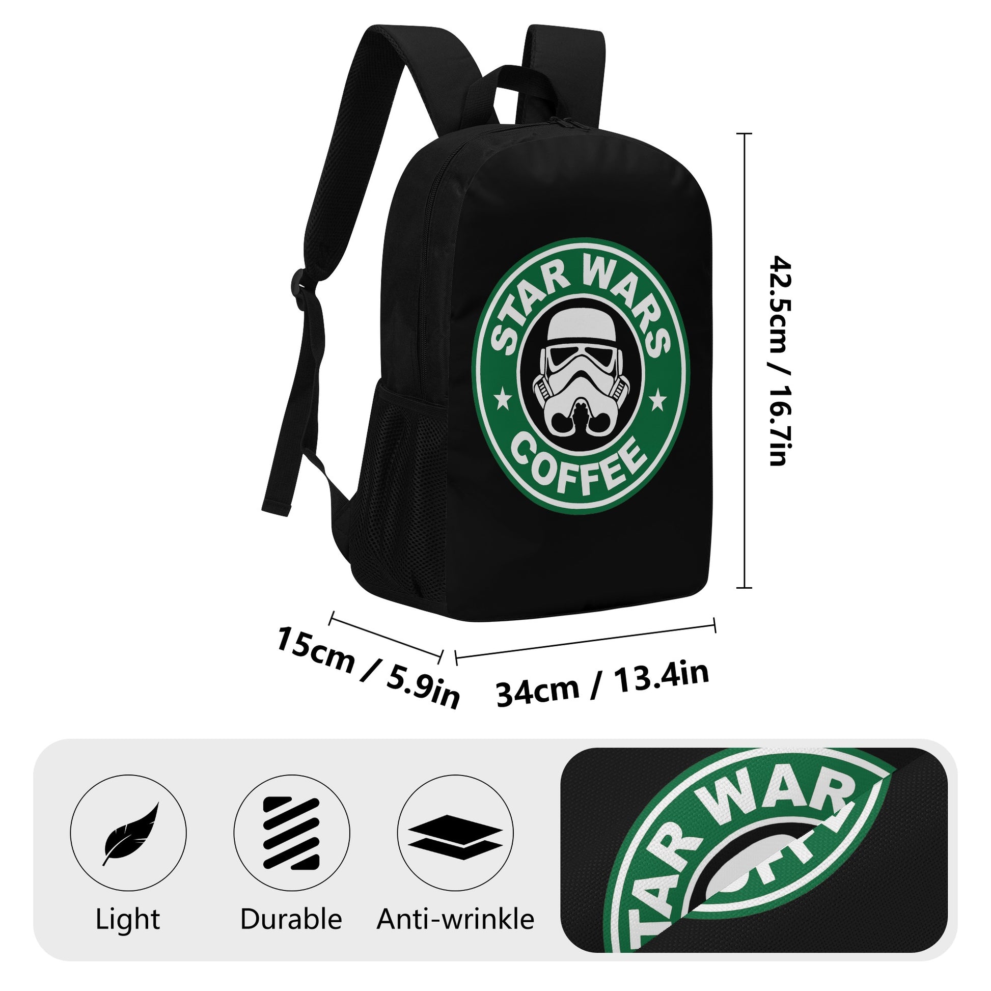 Backpack Laptop Star Wars satirical logo DrinkandArt