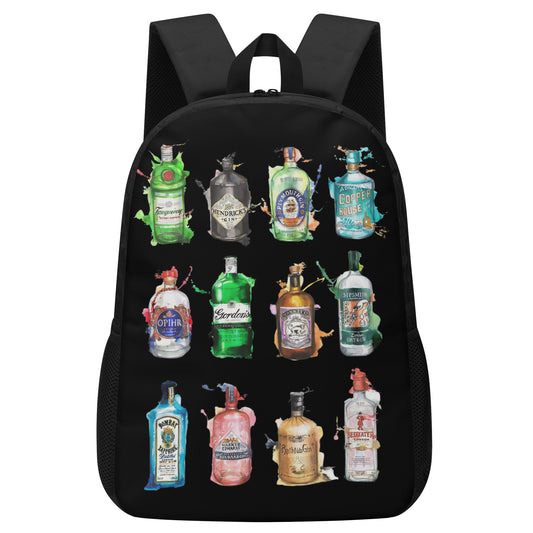 Backpack Laptop Watercolor Famous Gins DrinkandArt