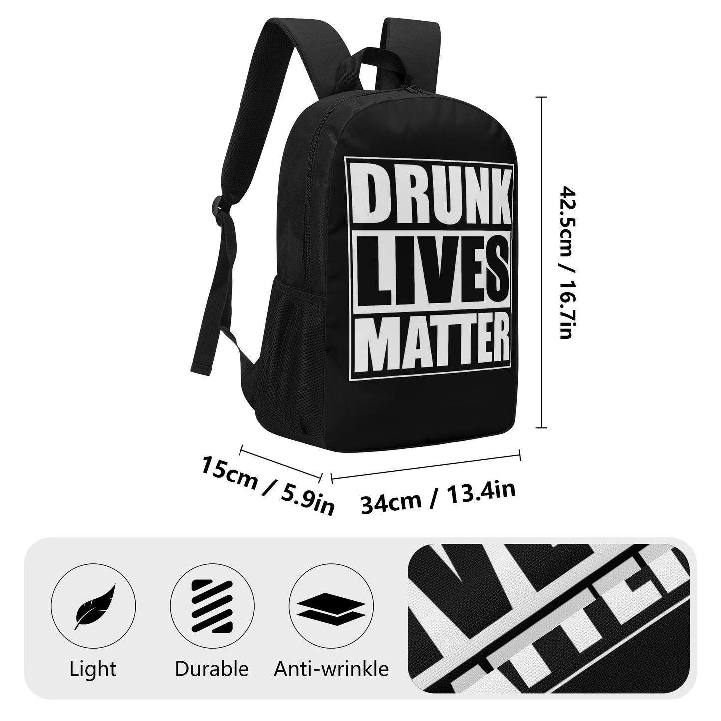 Backpack School Drunk Lives Matter DrinkandArt