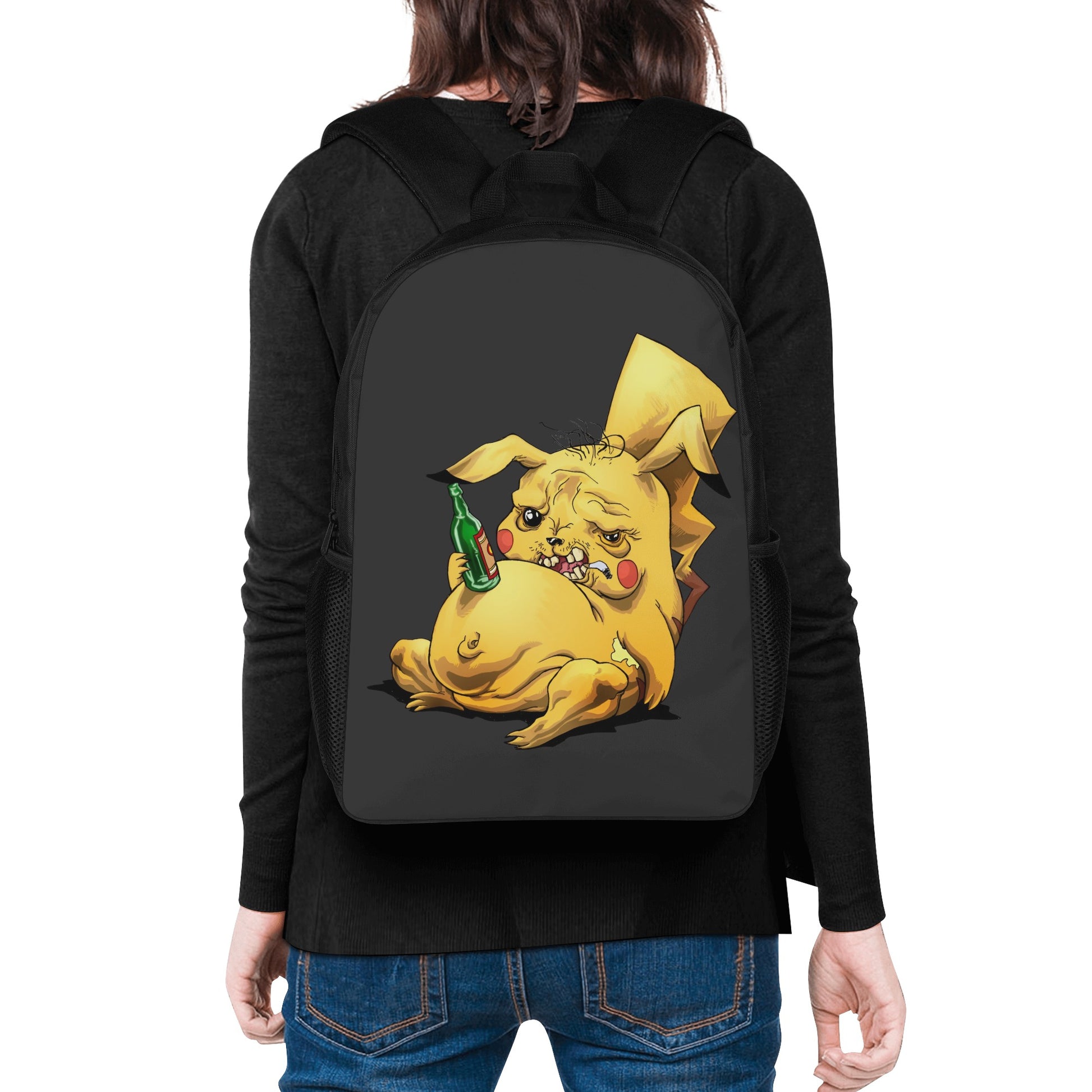 Backpack School Drunk Pikachu DrinkandArt