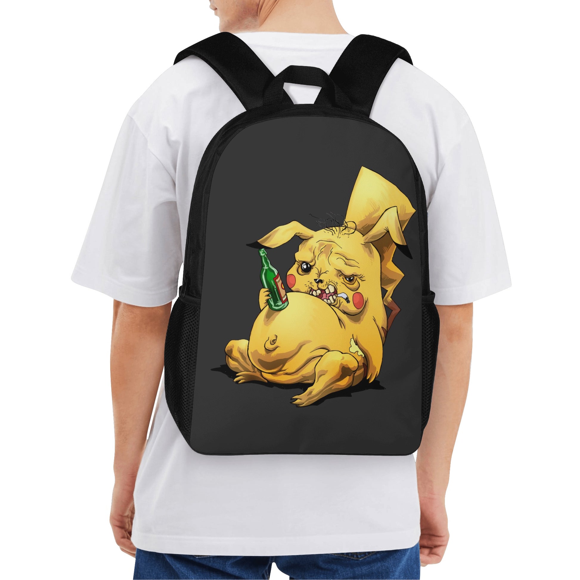 Backpack School Drunk Pikachu DrinkandArt