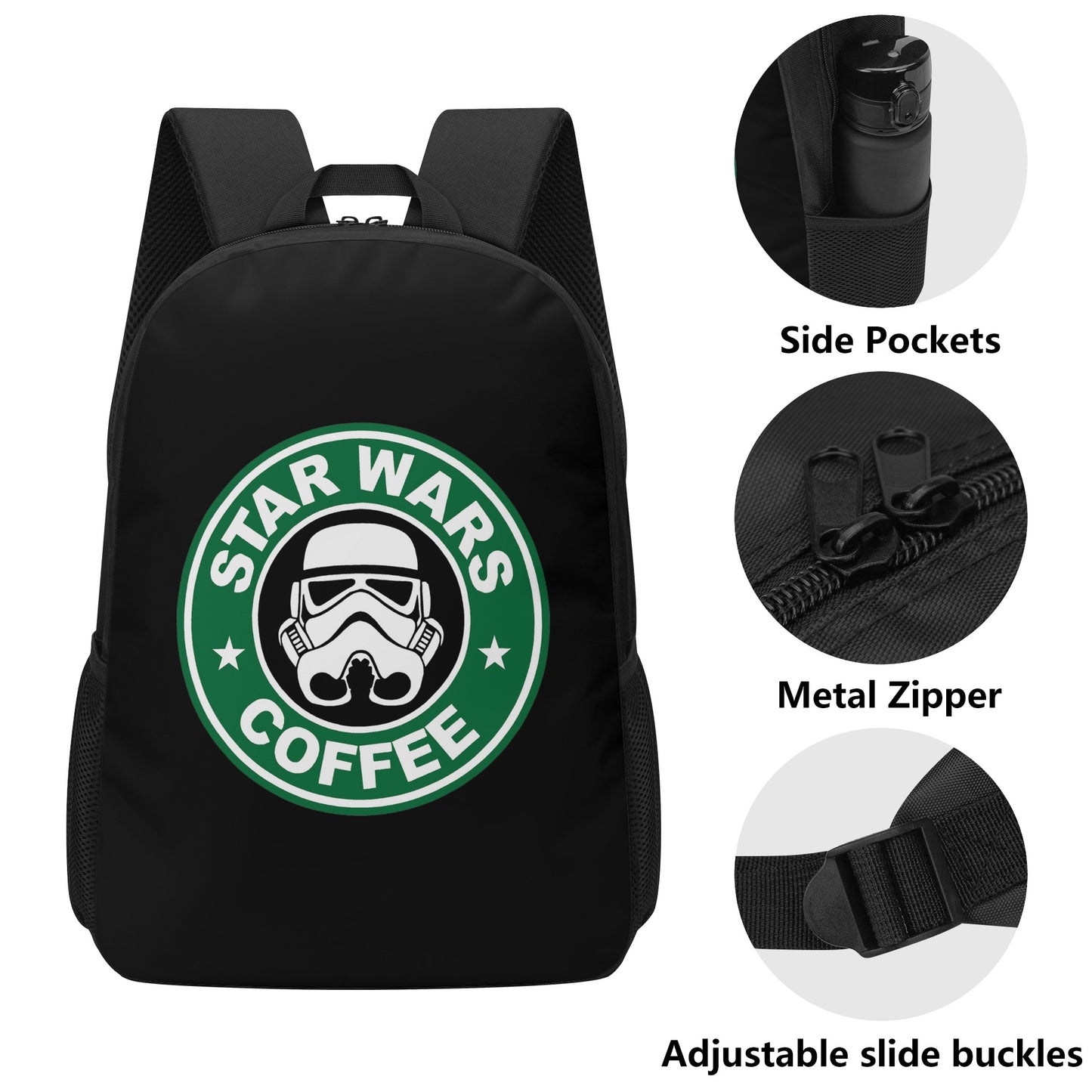 Backpack School Star Wars satirical logo DrinkandArt