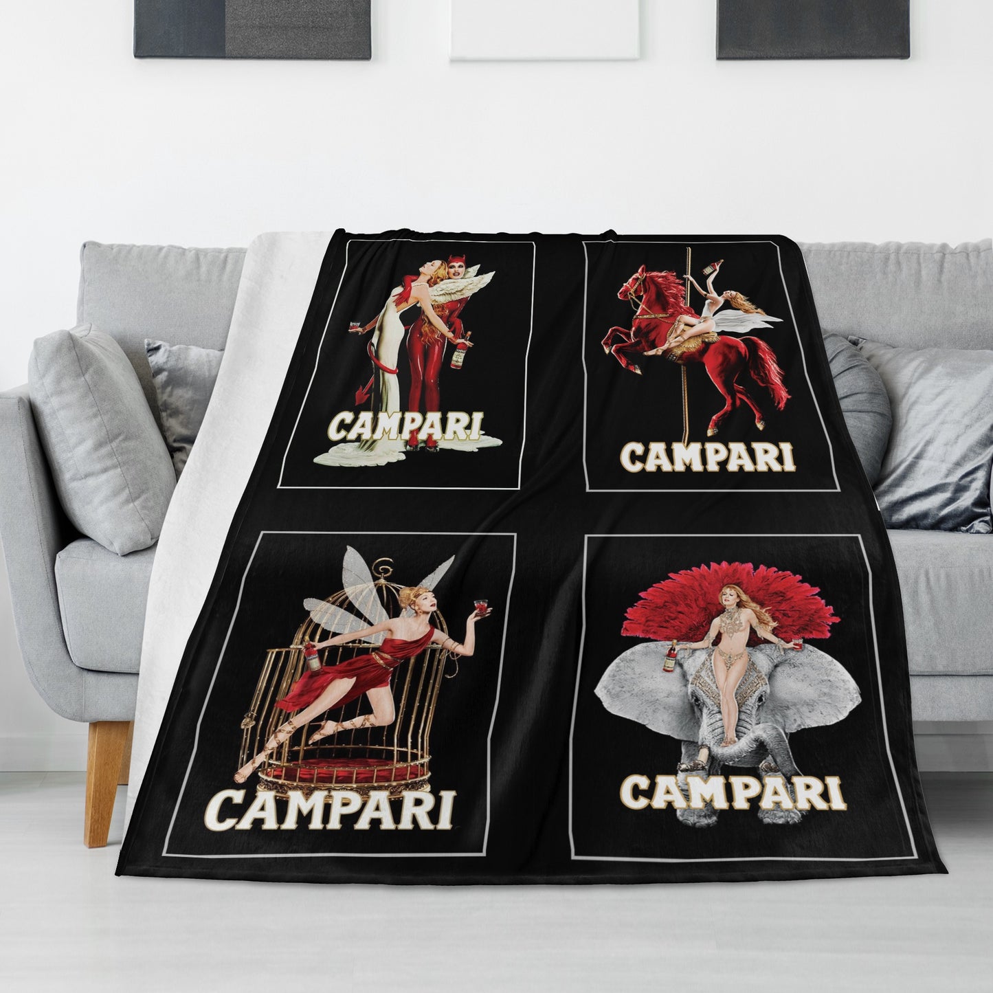 Blanket Flannel Breathable campari vintage circus DrinkandArt