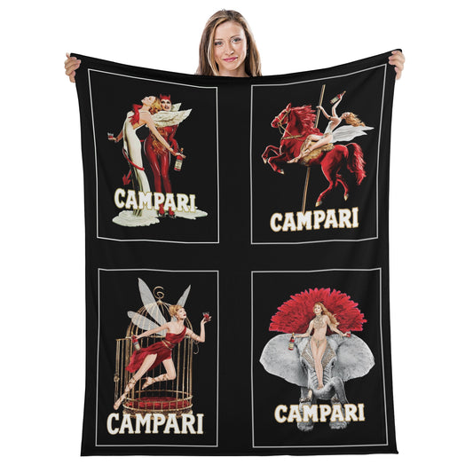 Blanket Flannel Breathable campari vintage circus DrinkandArt