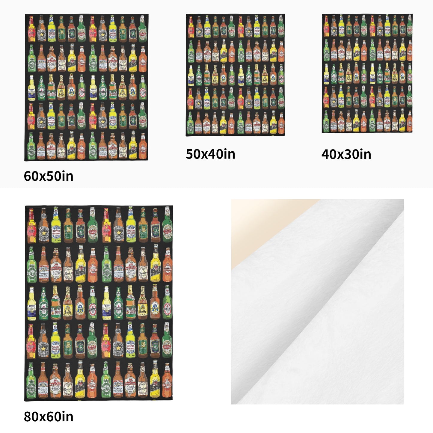 Blanket Flannel Breathable famous beers illustration DrinkandArt