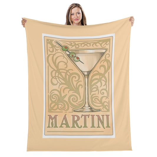 Blanket Flannel Breathable martini art deco illustration DrinkandArt