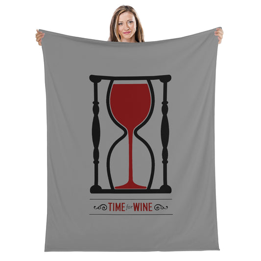 Blanket Flannel Breathable time for wine DrinkandArt