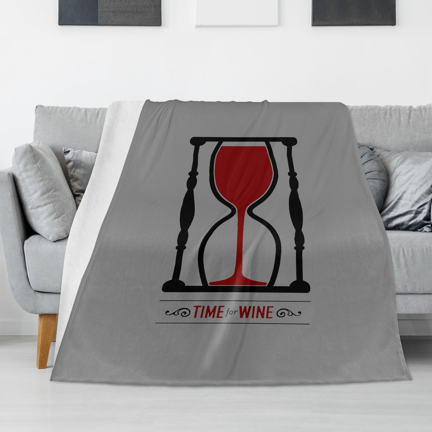 Blanket Flannel Breathable time for wine DrinkandArt