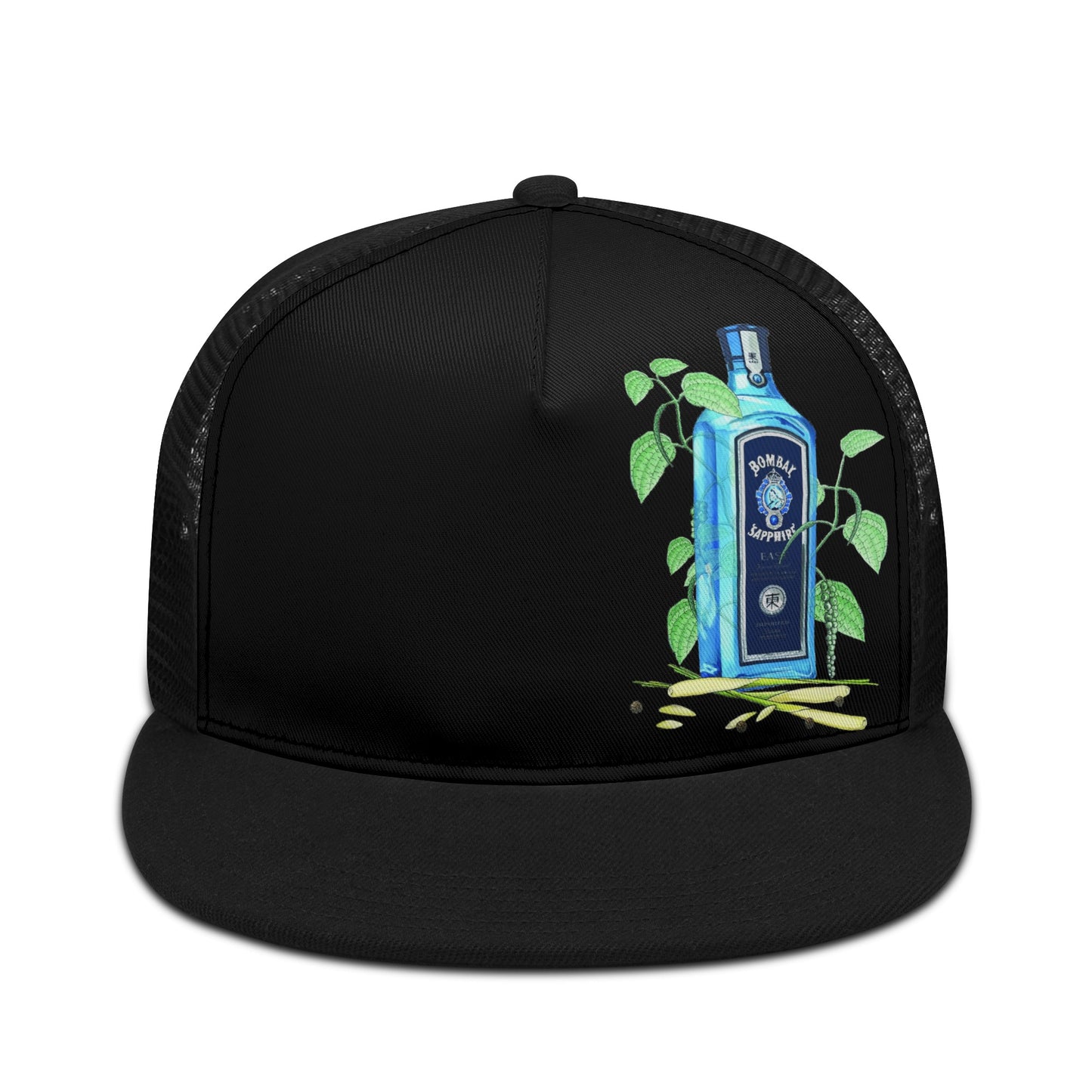 Caps Flat Trucker Bombay Sapphire Floral art DrinkandArt