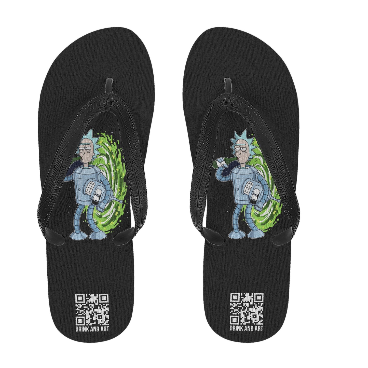 Flip Flops Rick or Bender beer art DrinkandArt