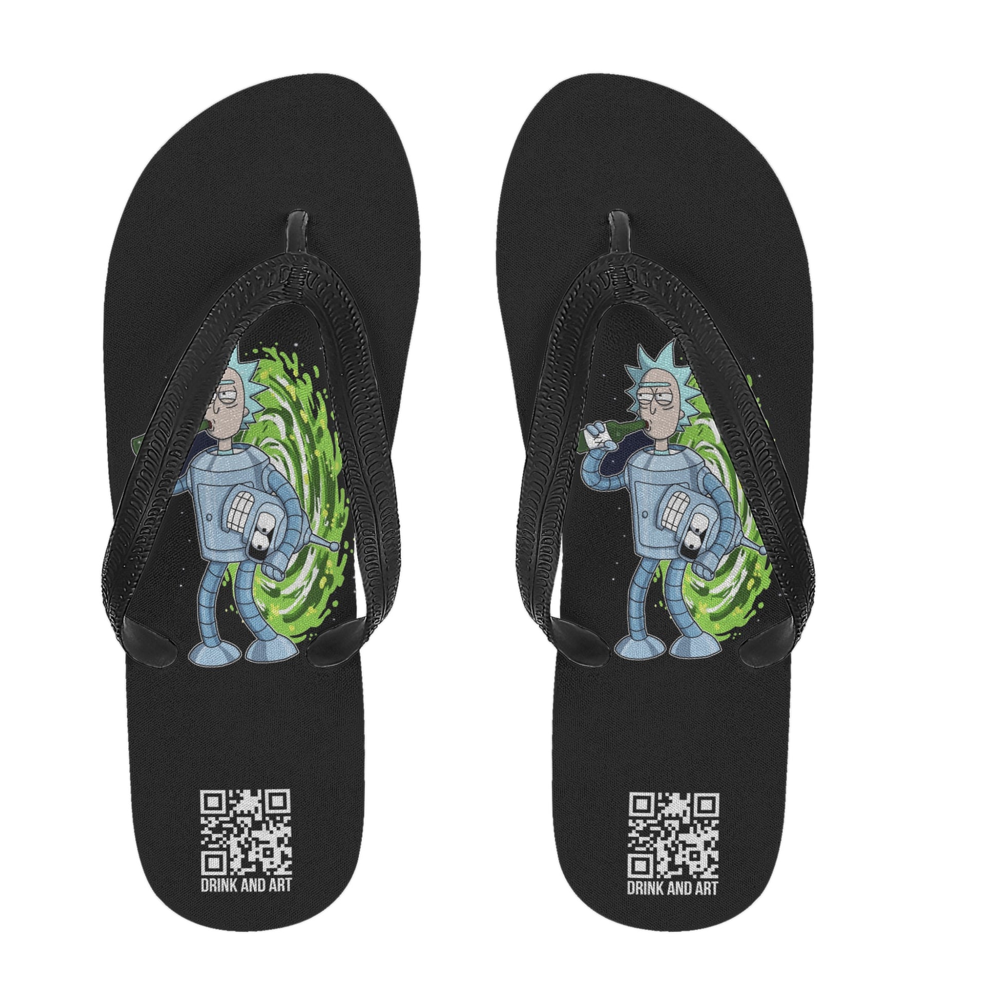 Flip Flops Rick or Bender beer art DrinkandArt