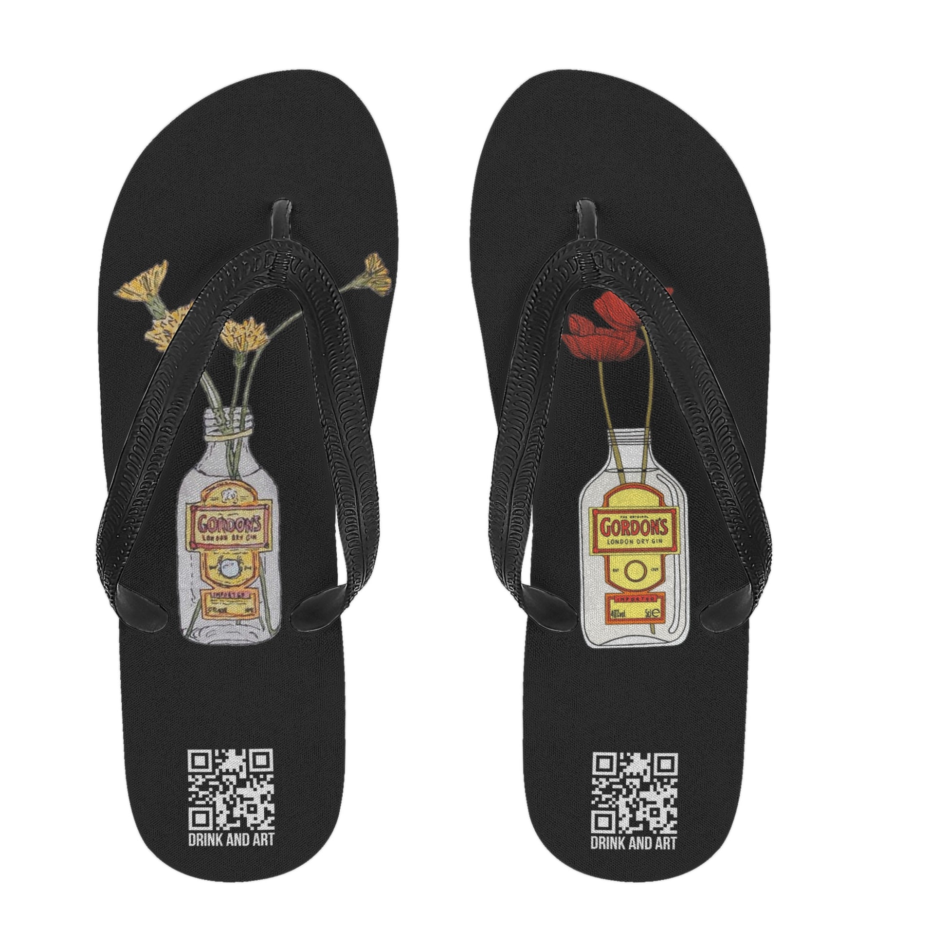 Flip Flops gin Gordons floral art DrinkandArt