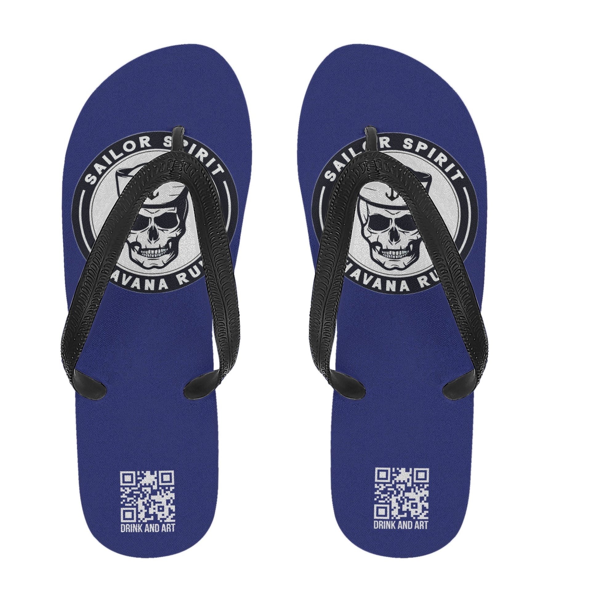 Flip Flops skull run logo DrinkandArt