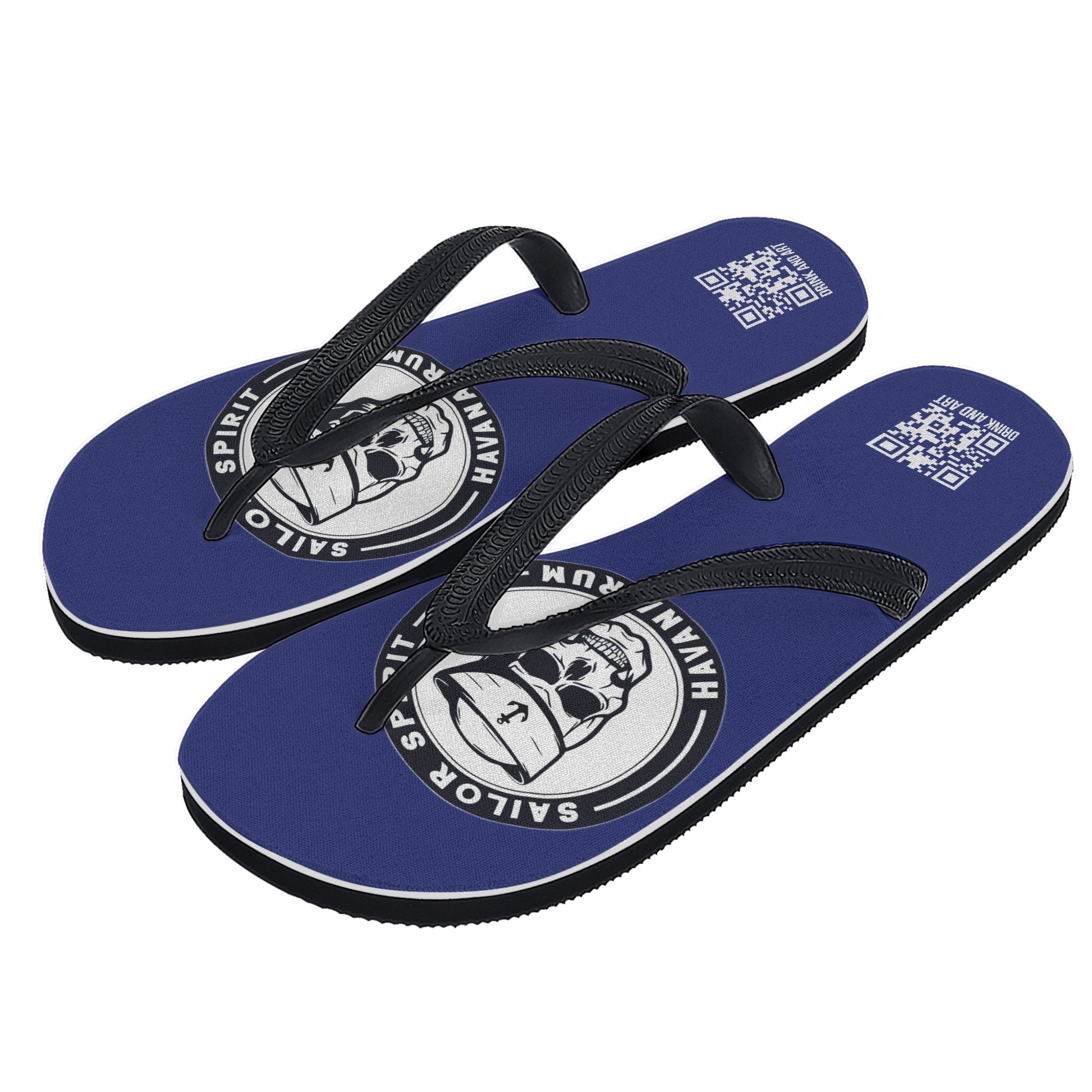 Flip Flops skull run logo DrinkandArt