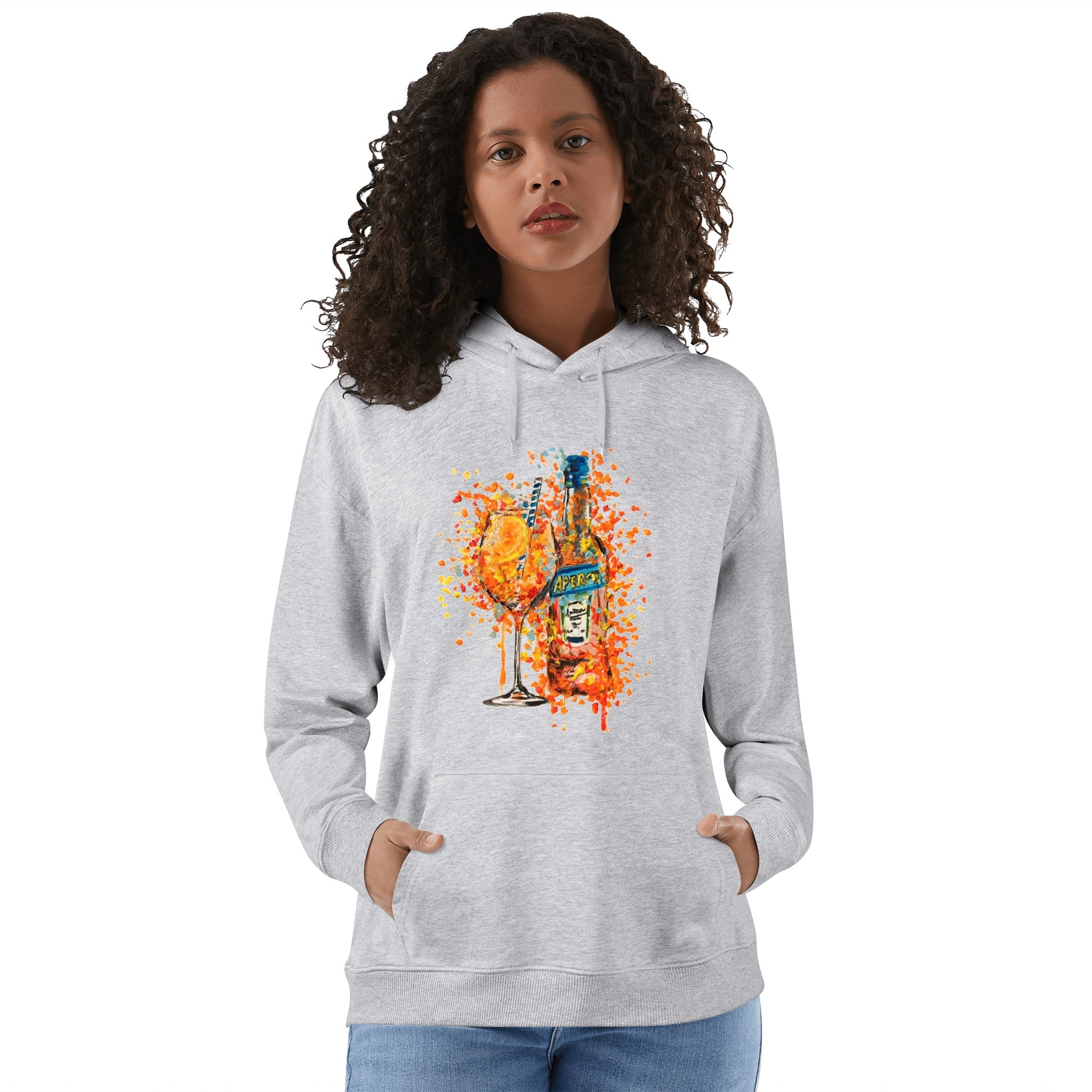 Hoodie Cotton Aperol carnival DrinkandArt