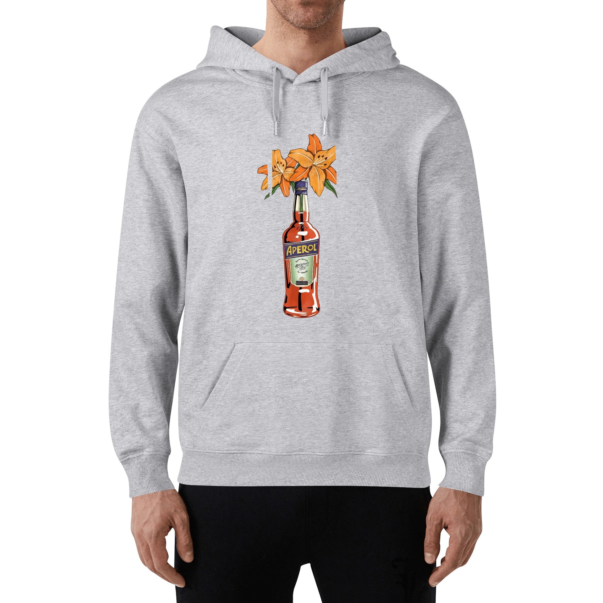 Hoodie Cotton Aperol lily flower DrinkandArt