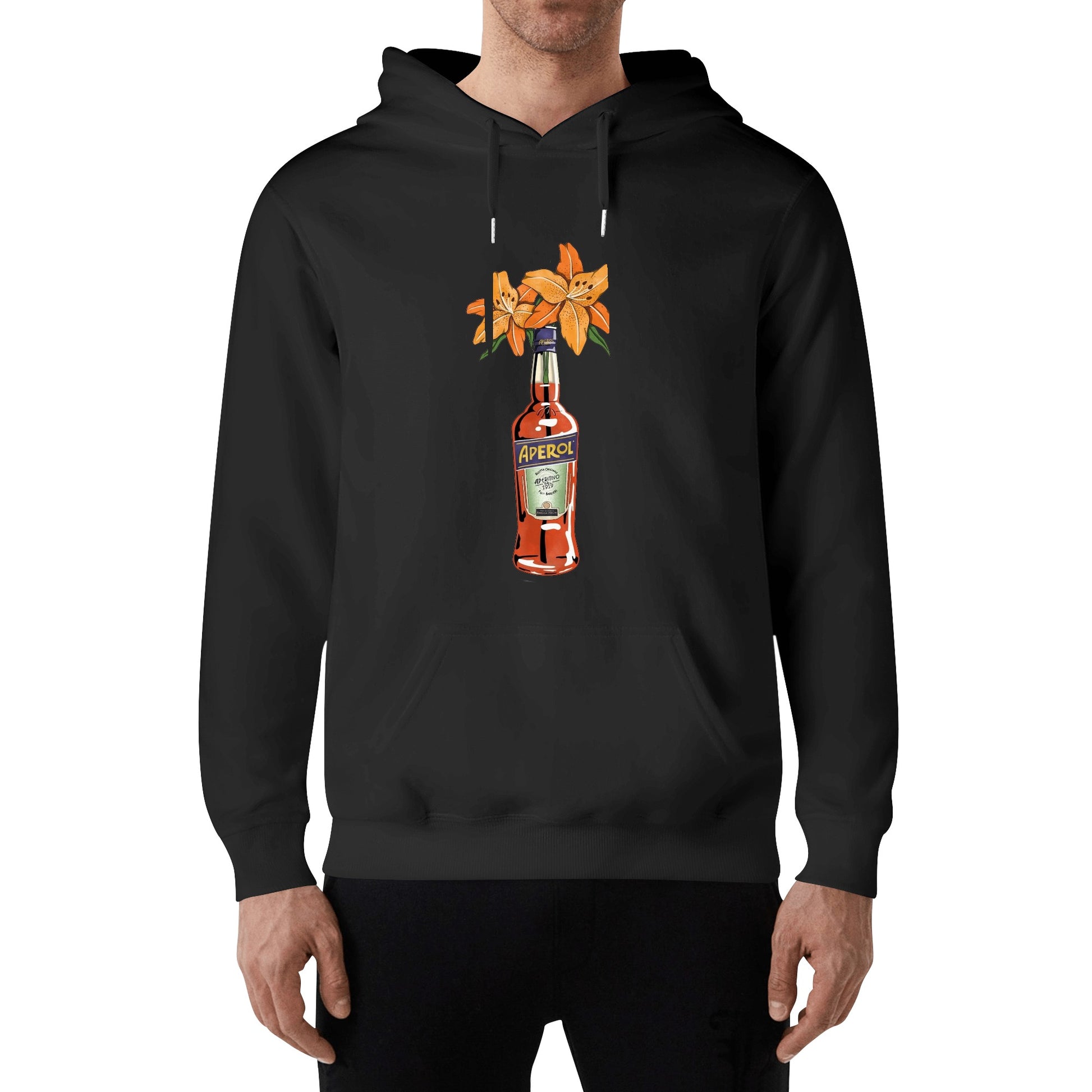 Hoodie Cotton Aperol lily flower DrinkandArt