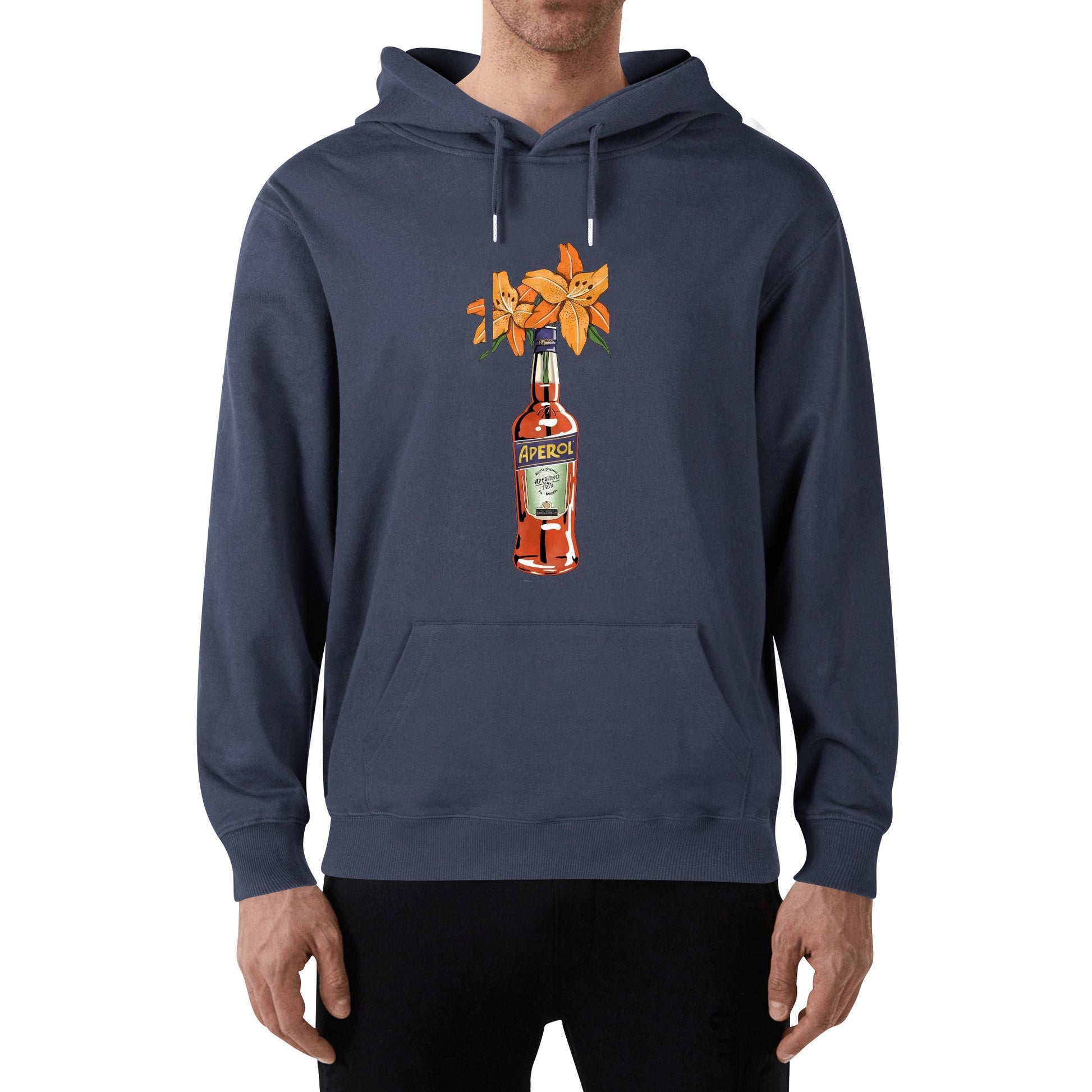 Hoodie Cotton Aperol lily flower DrinkandArt