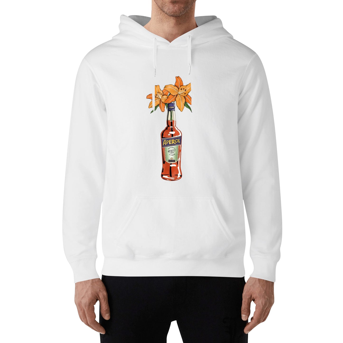 Hoodie Cotton Aperol lily flower DrinkandArt