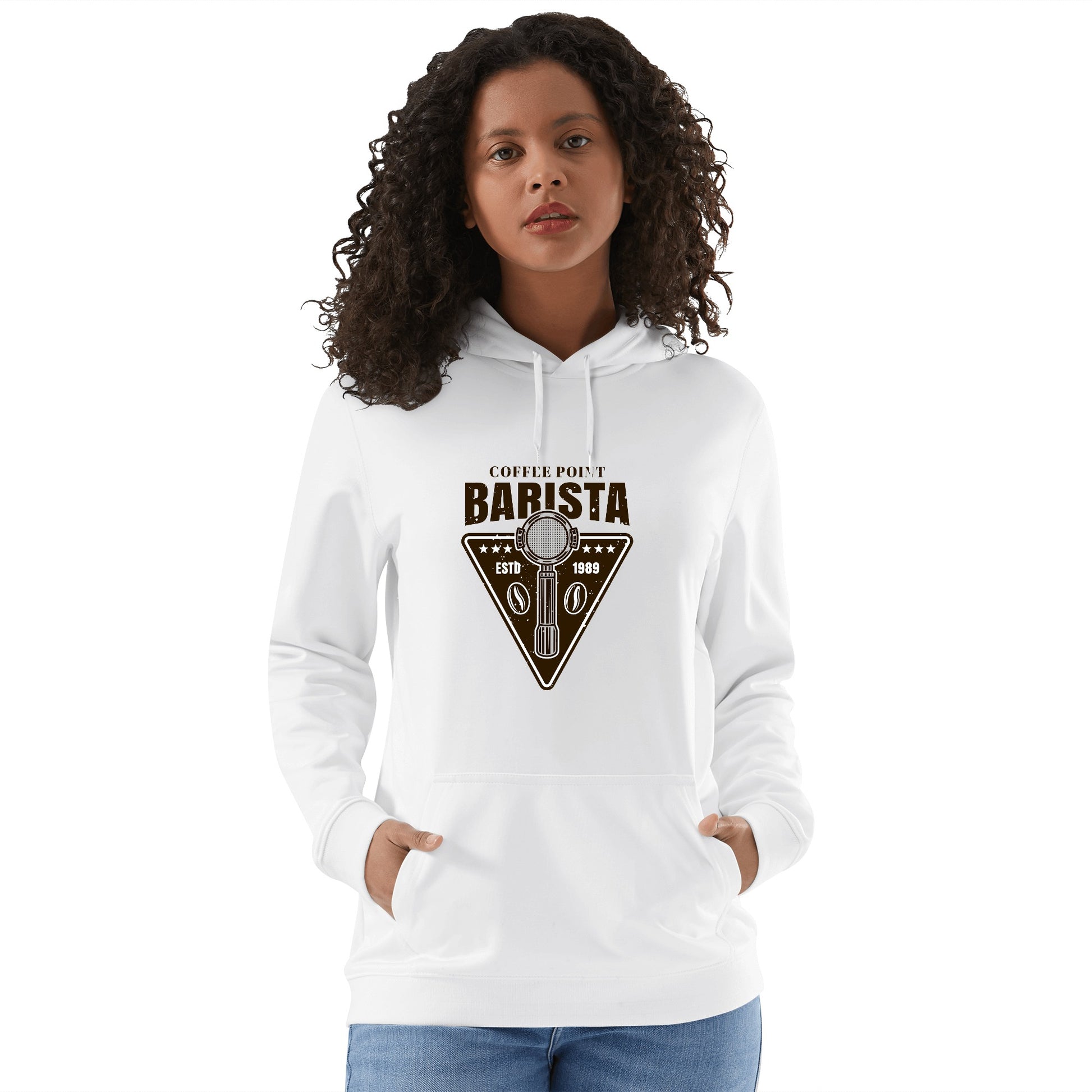 Hoodie Cotton barista coffe point logo DrinkandArt