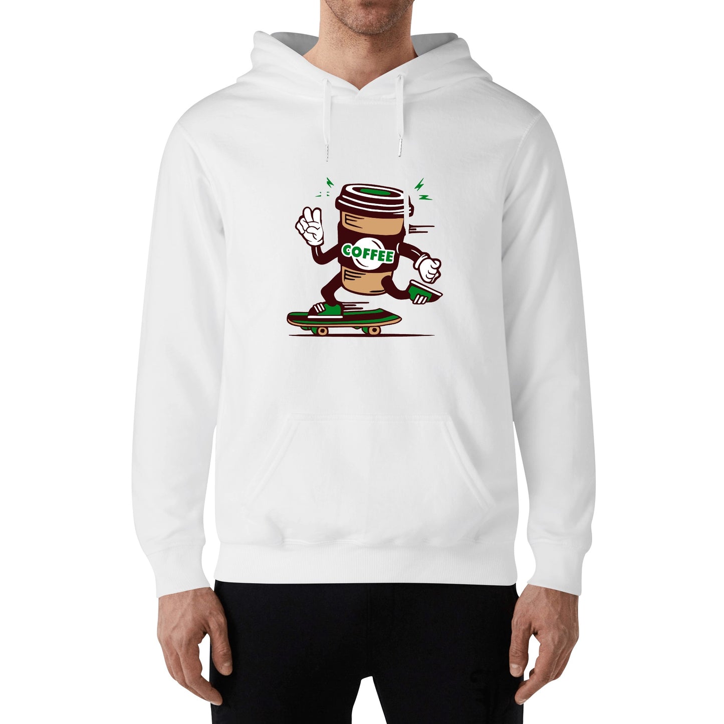 Hoodie Cotton coffee cup skateboarding DrinkandArt