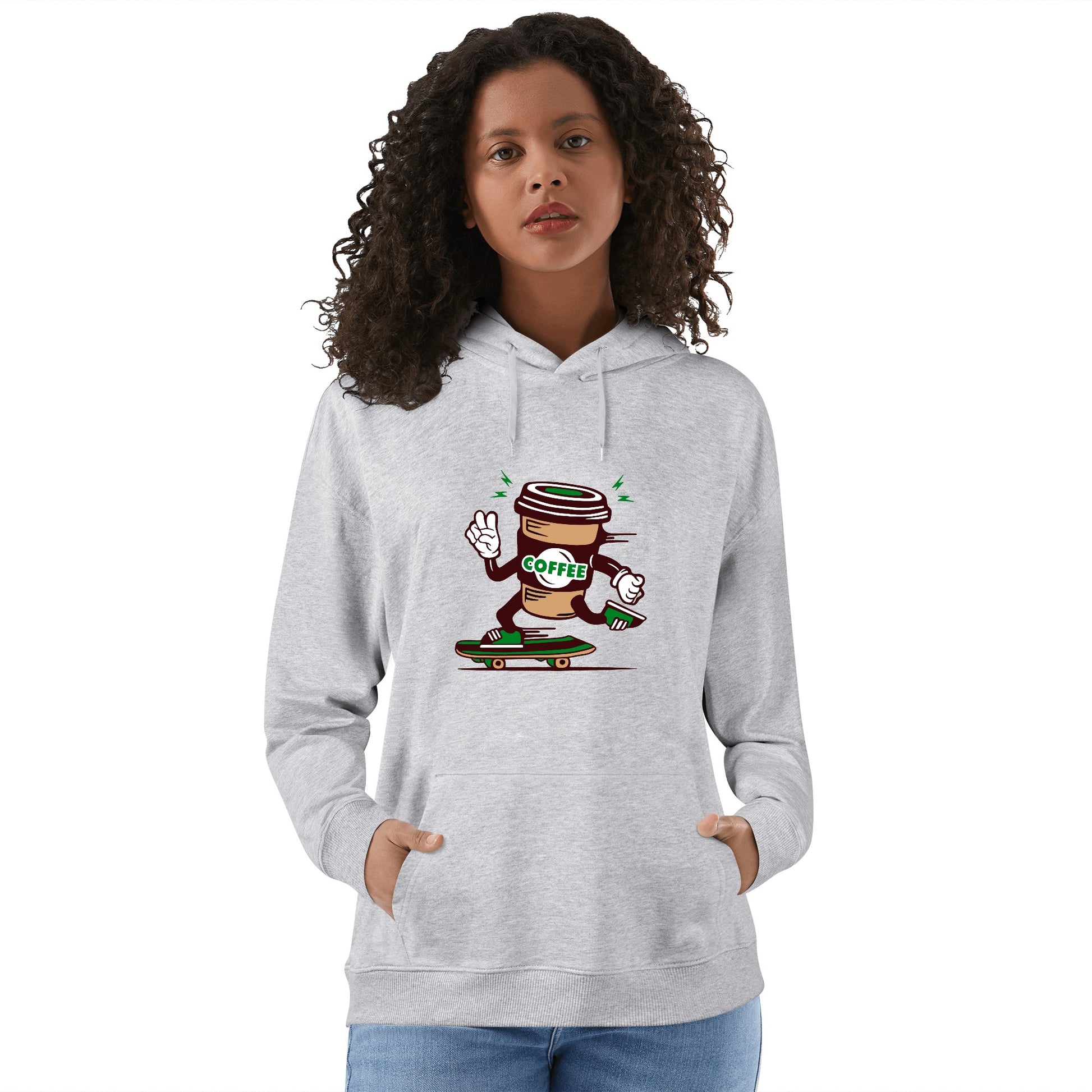 Hoodie Cotton coffee cup skateboarding DrinkandArt