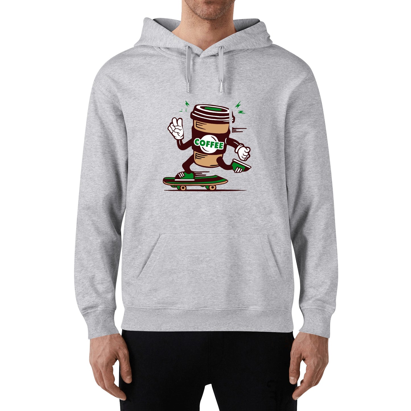 Hoodie Cotton coffee cup skateboarding DrinkandArt