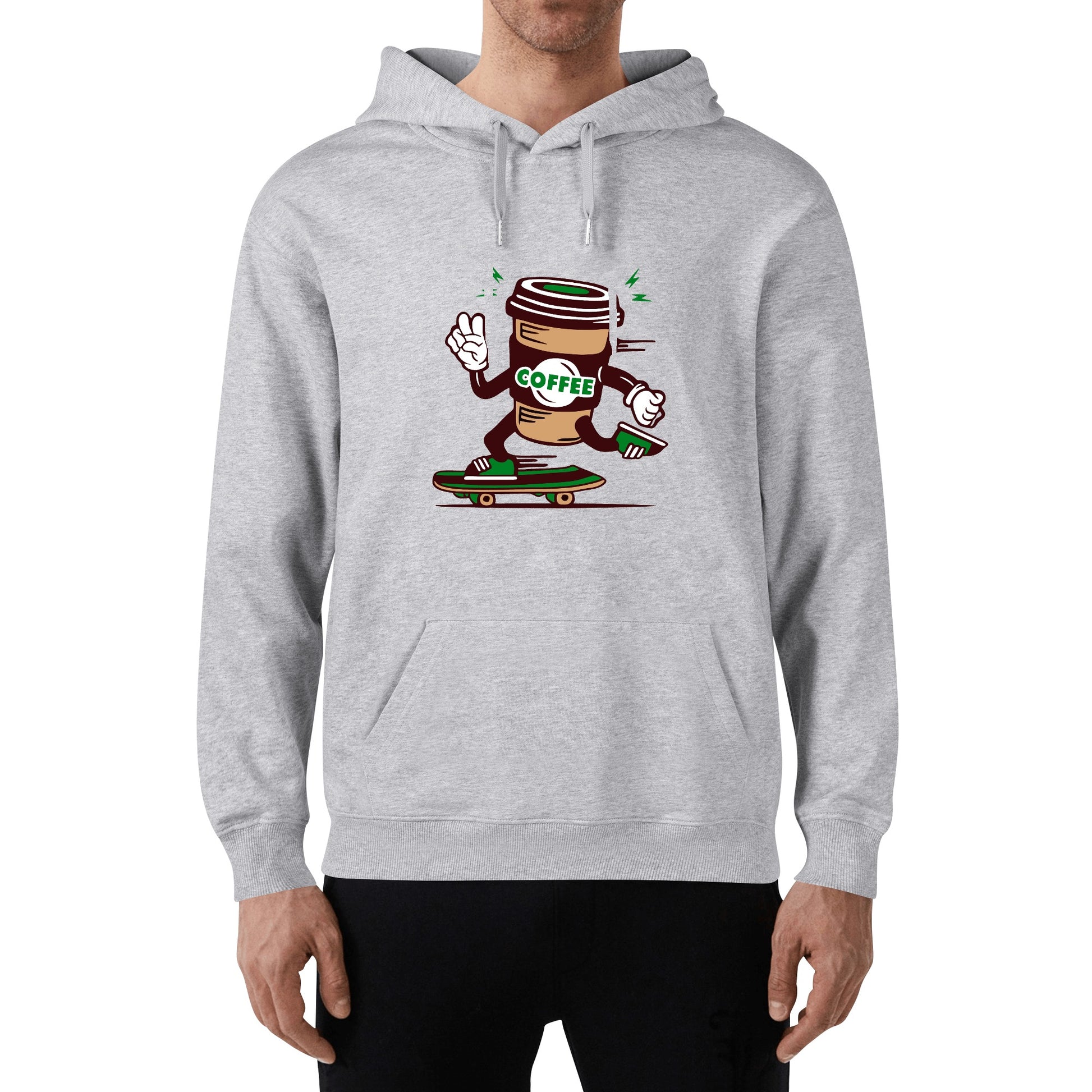 Hoodie Cotton coffee cup skateboarding DrinkandArt