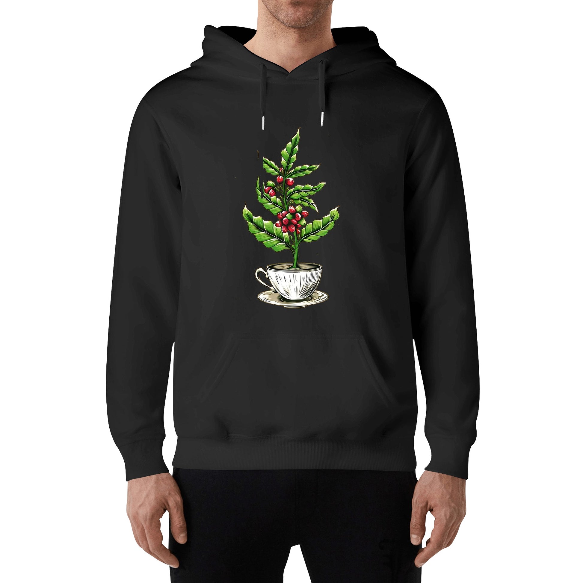 Hoodie Cotton coffee tree inside the cup DrinkandArt