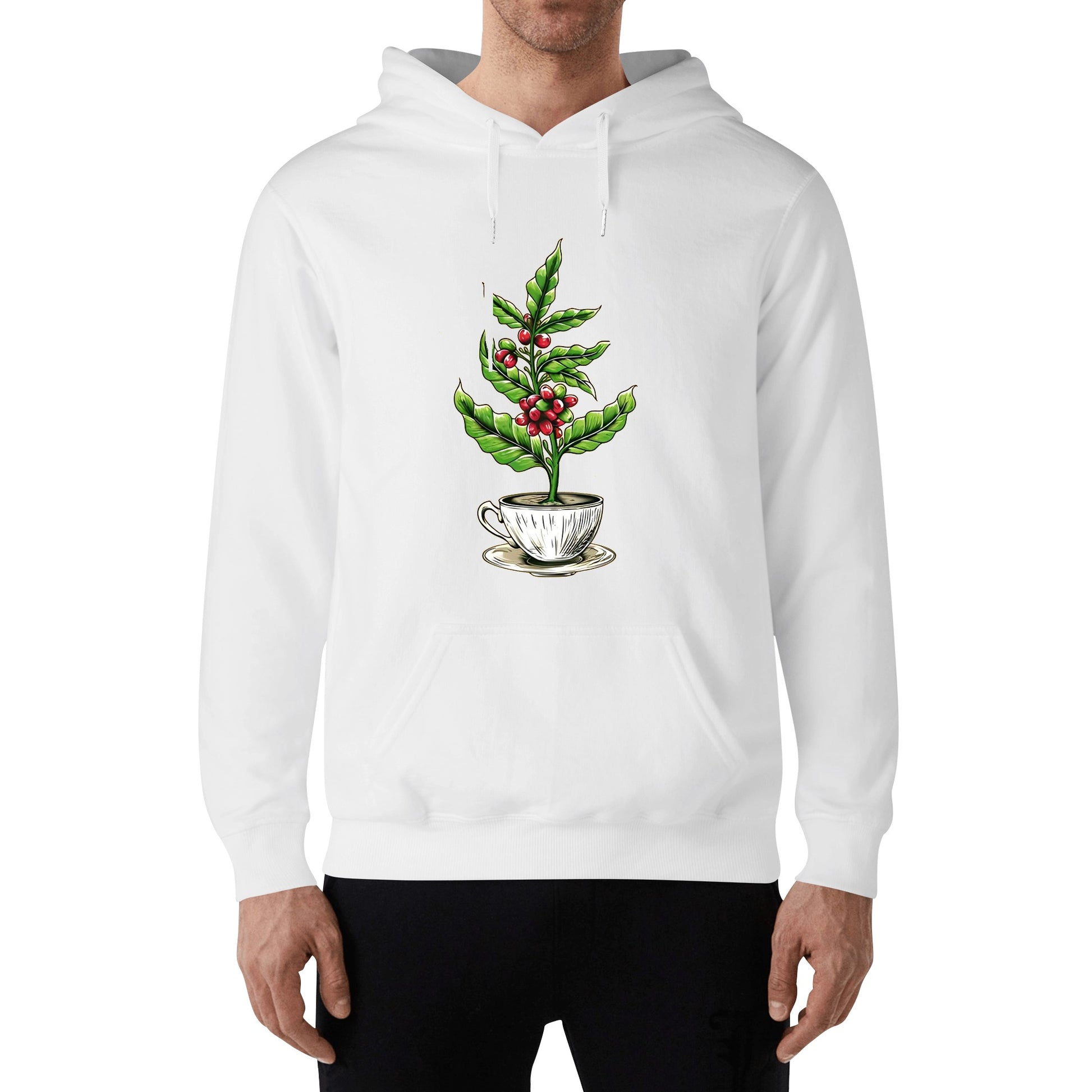 Hoodie Cotton coffee tree inside the cup DrinkandArt