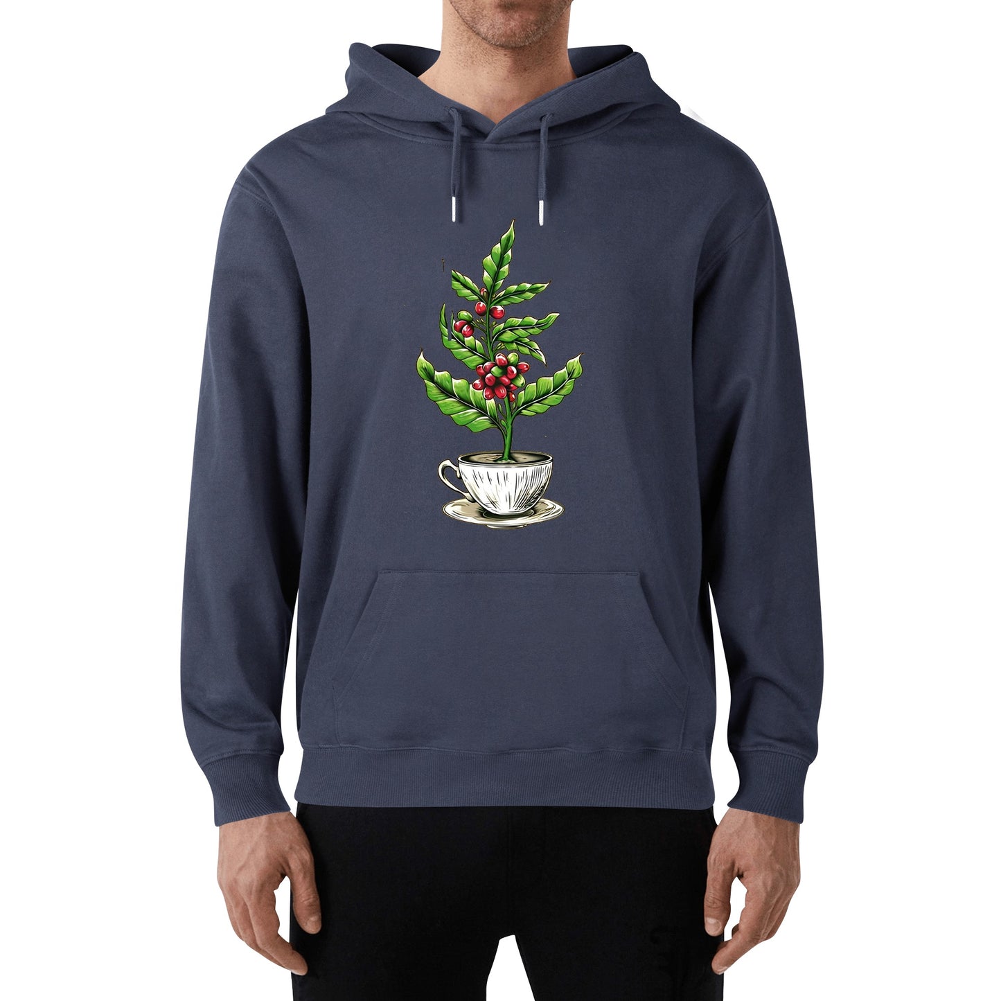 Hoodie Cotton coffee tree inside the cup DrinkandArt