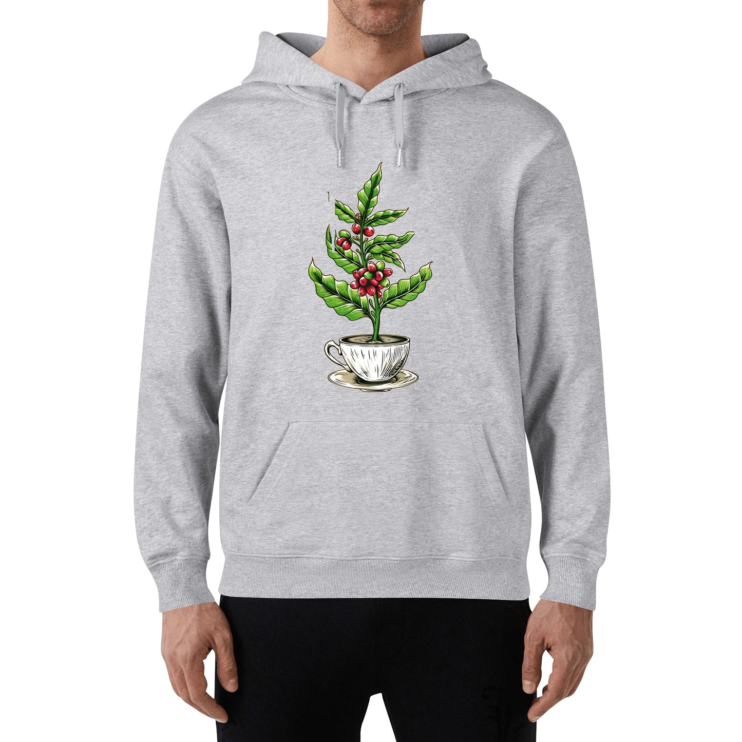 Hoodie Cotton coffee tree inside the cup DrinkandArt