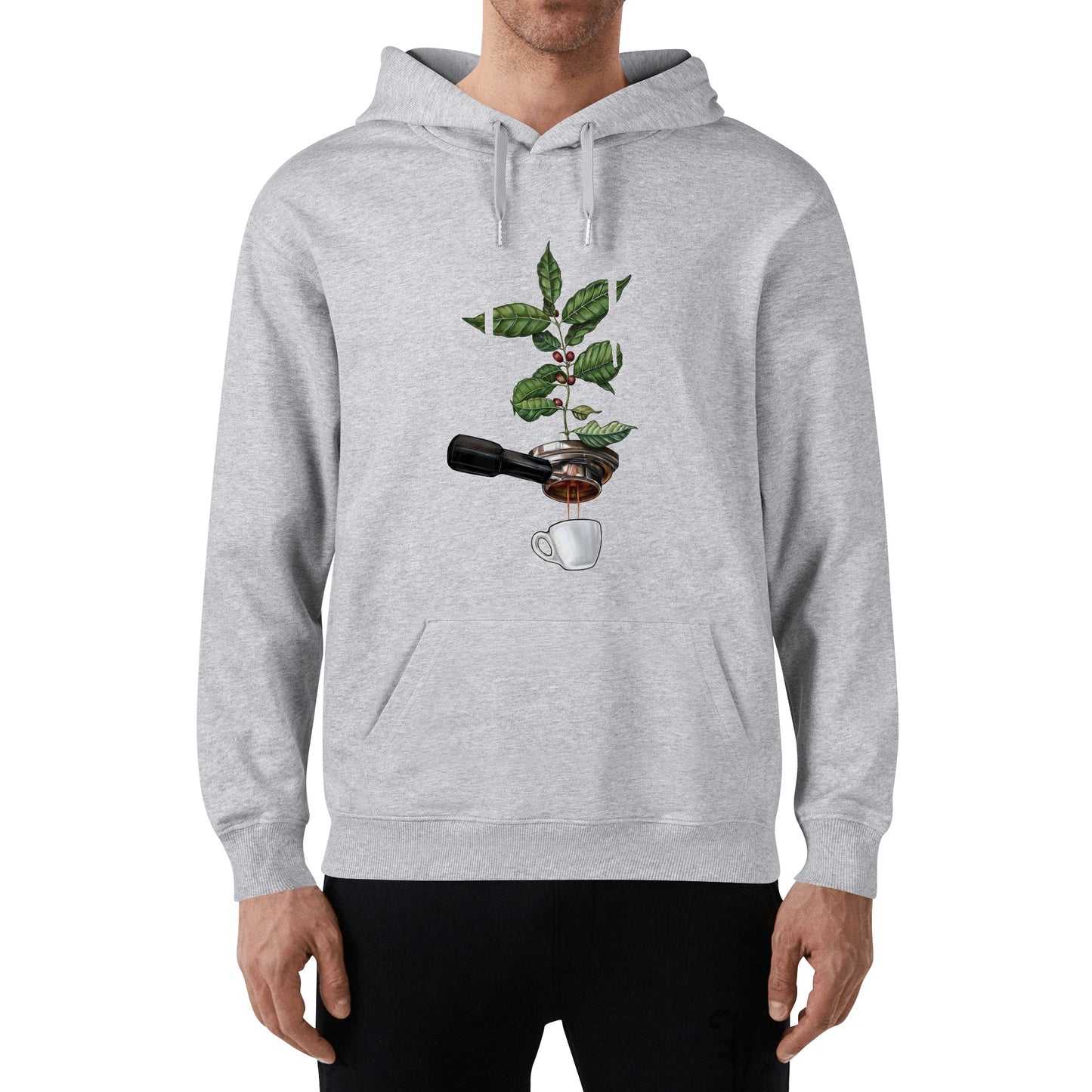 Hoodie Cotton espresso coffee tree DrinkandArt