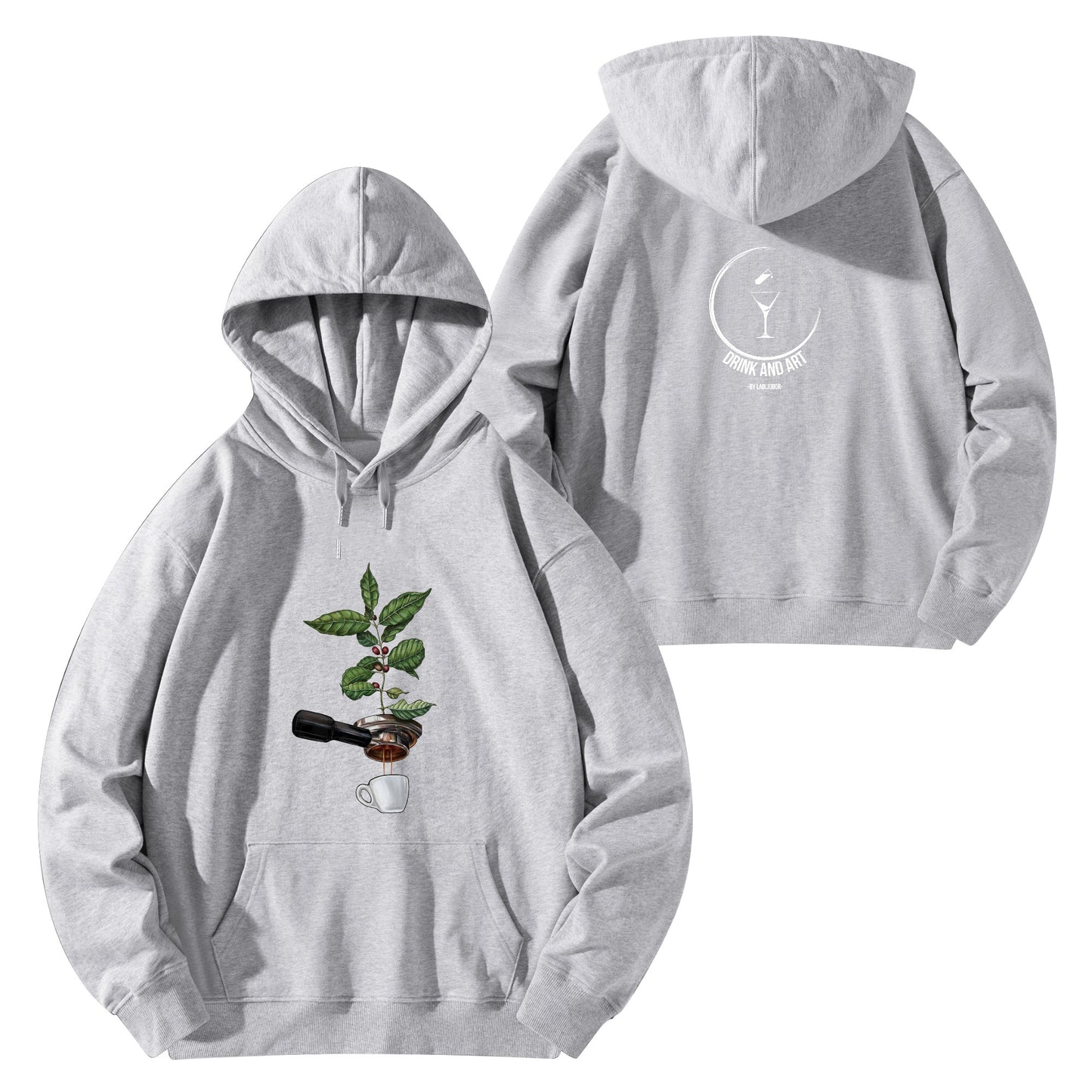 Hoodie Cotton espresso coffee tree DrinkandArt