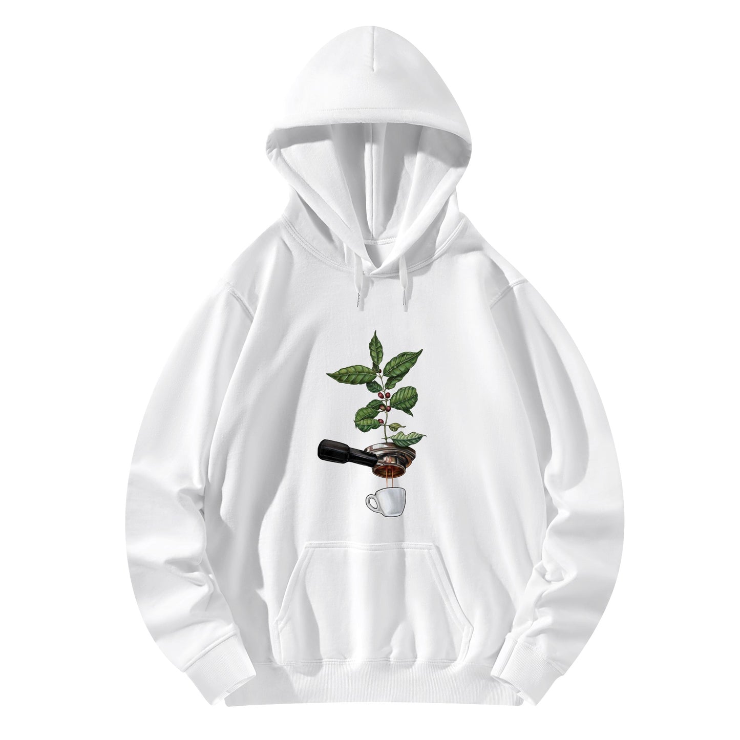 Hoodie Cotton espresso coffee tree DrinkandArt