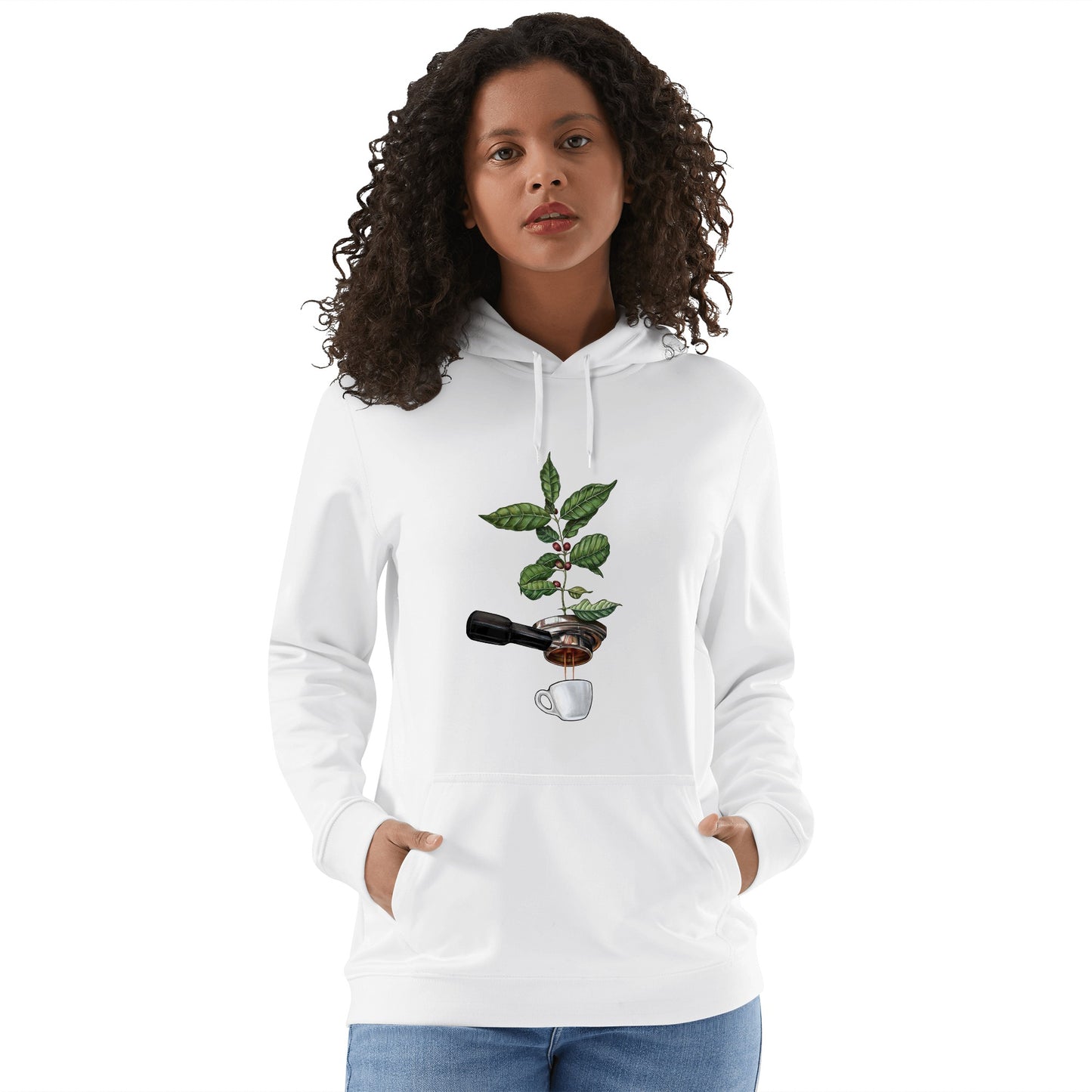 Hoodie Cotton espresso coffee tree DrinkandArt