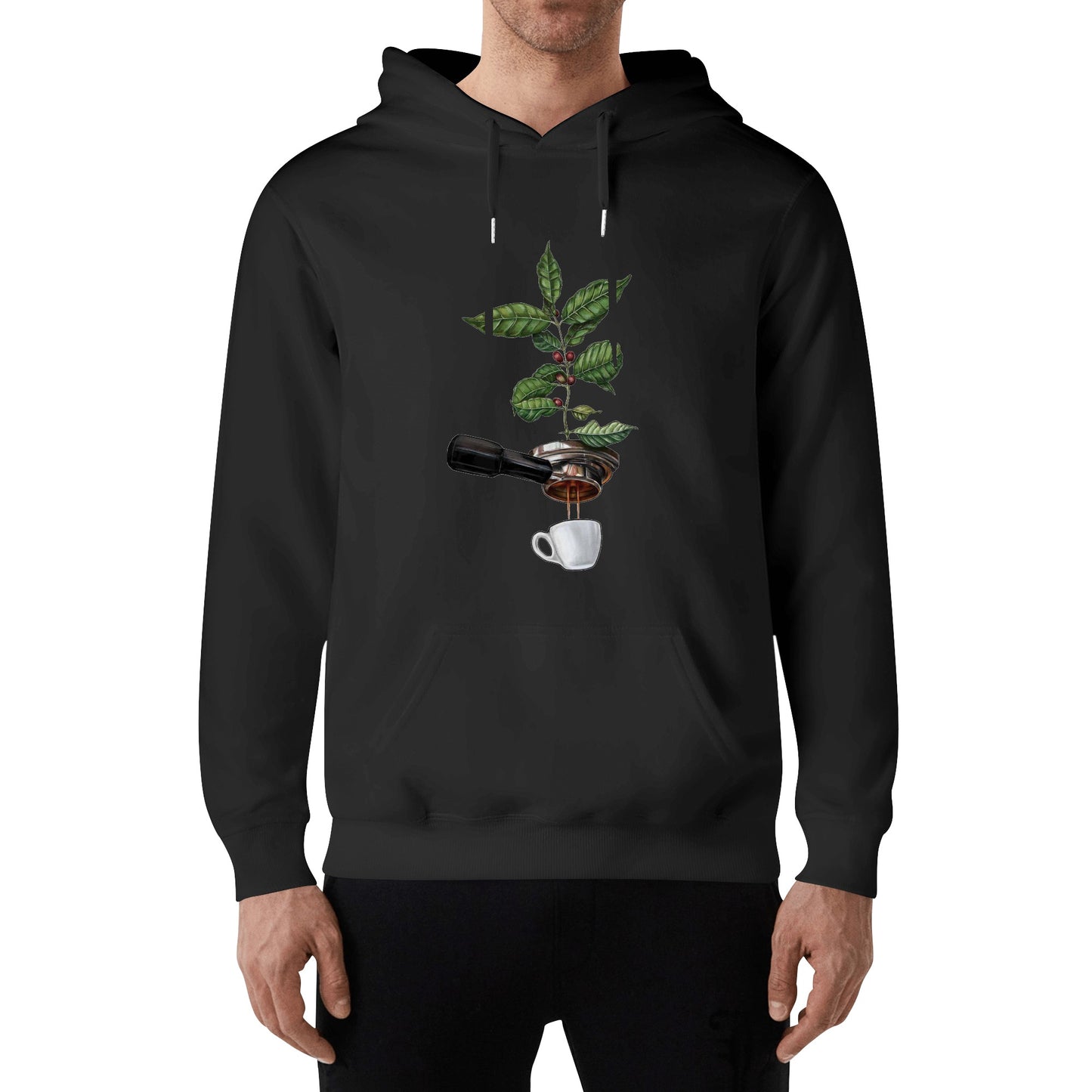 Hoodie Cotton espresso coffee tree DrinkandArt