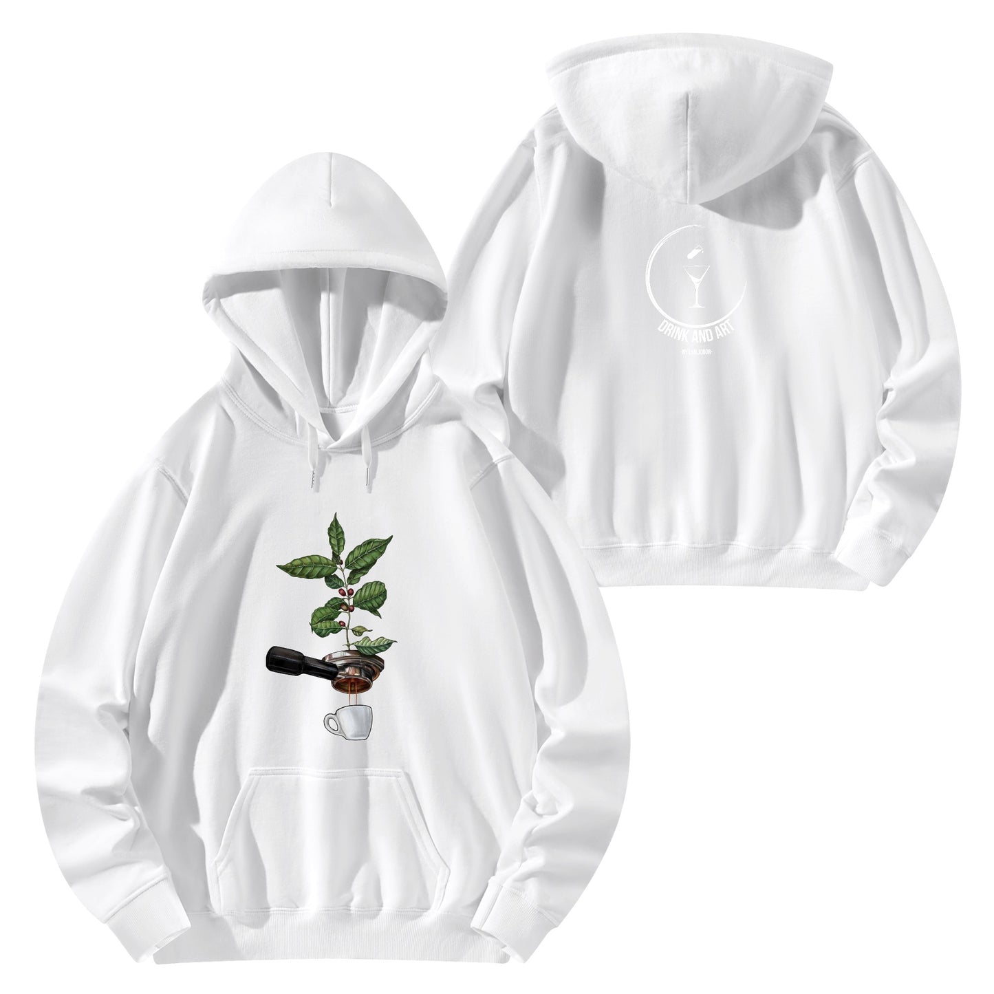 Hoodie Cotton espresso coffee tree DrinkandArt