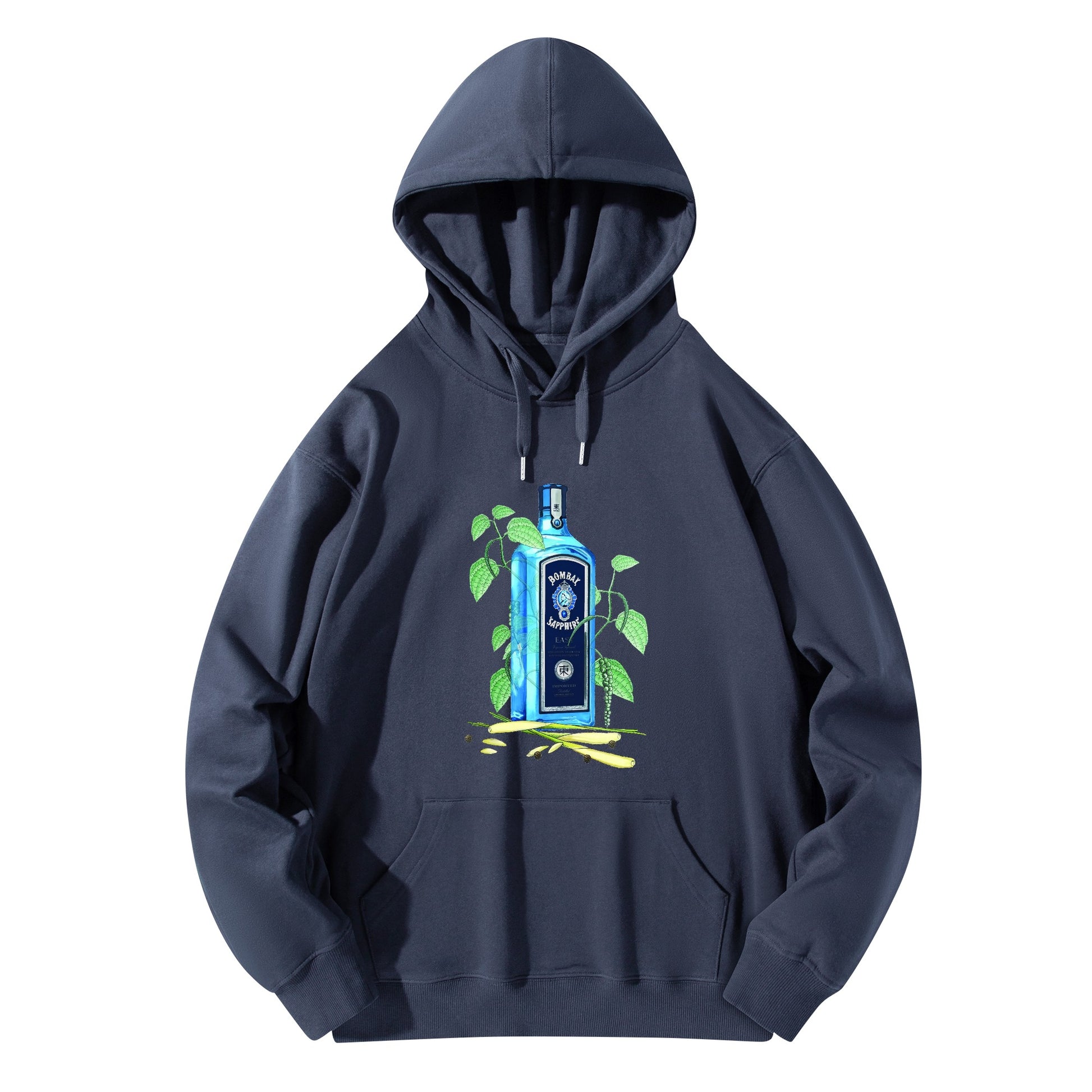 Hoodie Cotton gin Bombay Sapphire floral art DrinkandArt